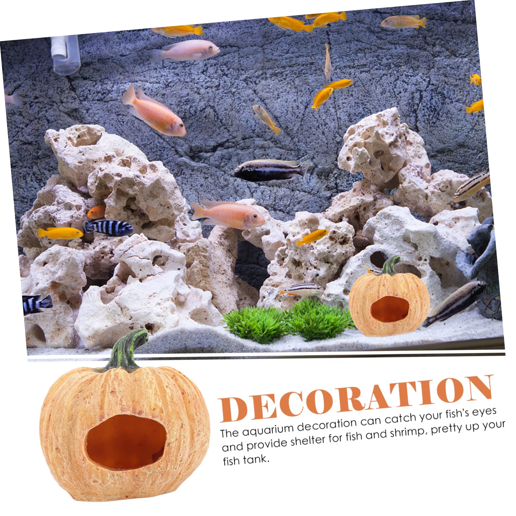 YARNOW 4 Pièces Cachette pour Poissons Et Crevettes Maison Aquarium Aquarium Artificiel Grotte De Citrouille Abri pour Reptiles Grotte Aquarium Décoration D'Aquarium Grotte De