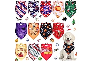 Weewooday Holiday Dog Bandanas for Large Dogs