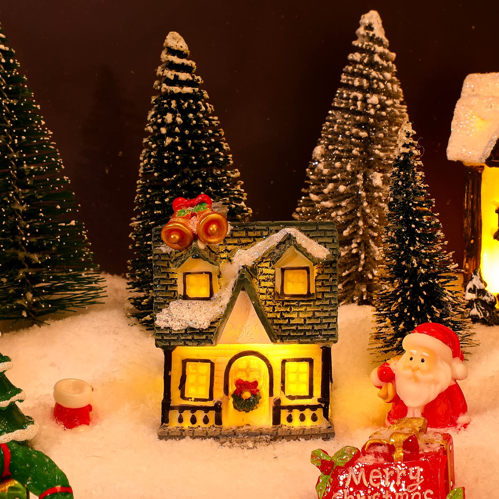 Amazon.co.jp: 1.77 x 2.36インチ 樹脂製 クリスマスビレッジセット