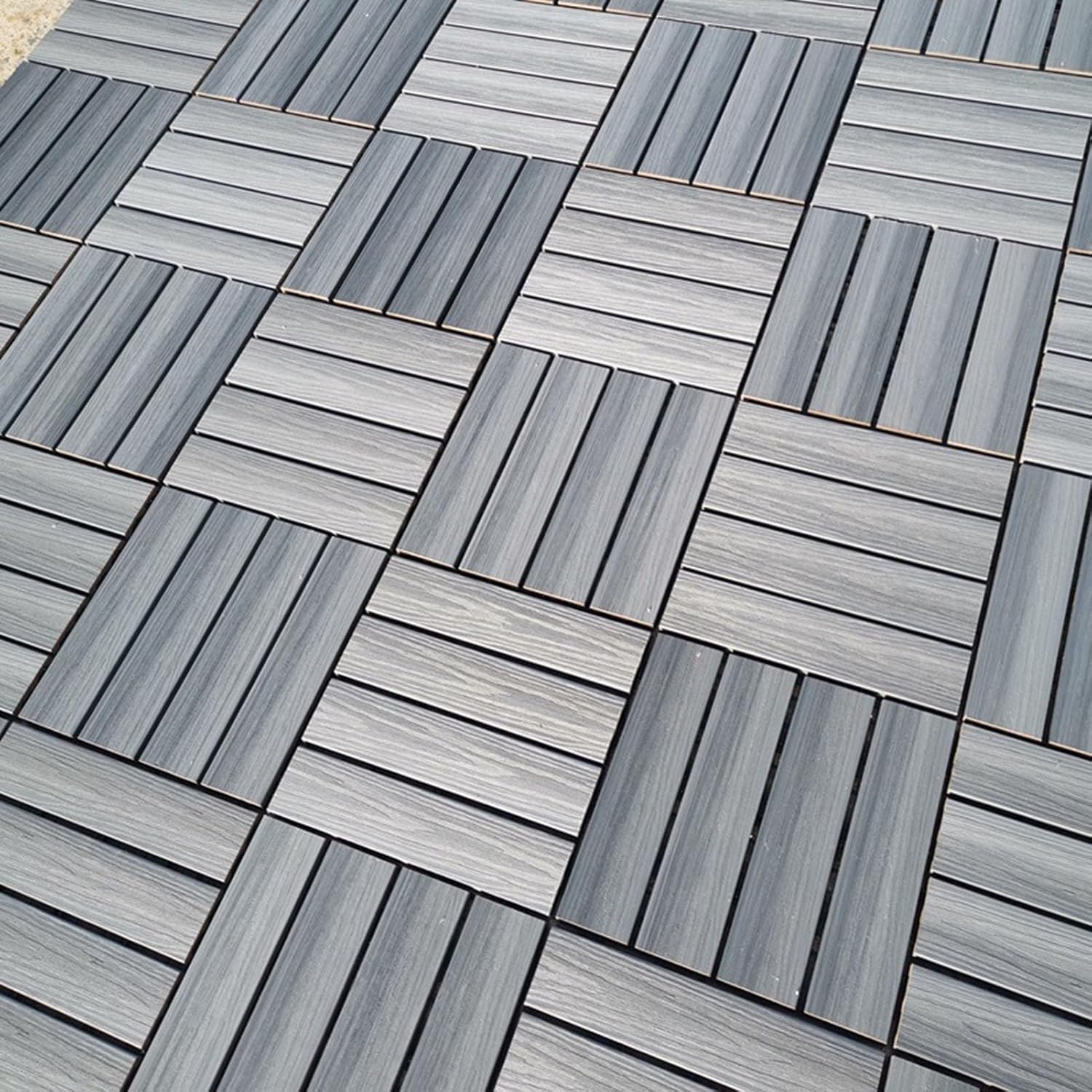 Dalles et lames de terrasse en composite, Paquet multicolore de verrouillage extérieur de carrelages de WPC 30x30x2 cm de 8(Blue)