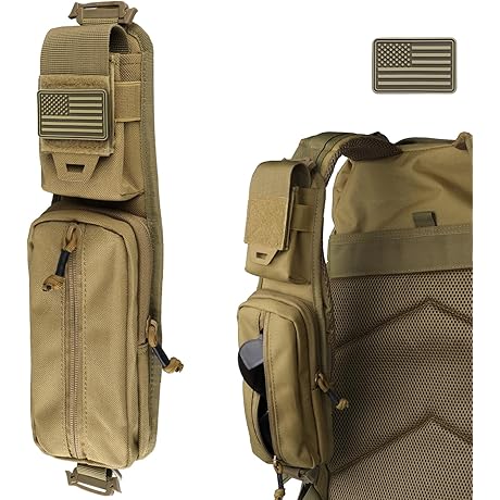 WYNEX Molle Accessories Pouch Double Zipper Pocket, Backpack Sling Strap Tactical Accessories Bag