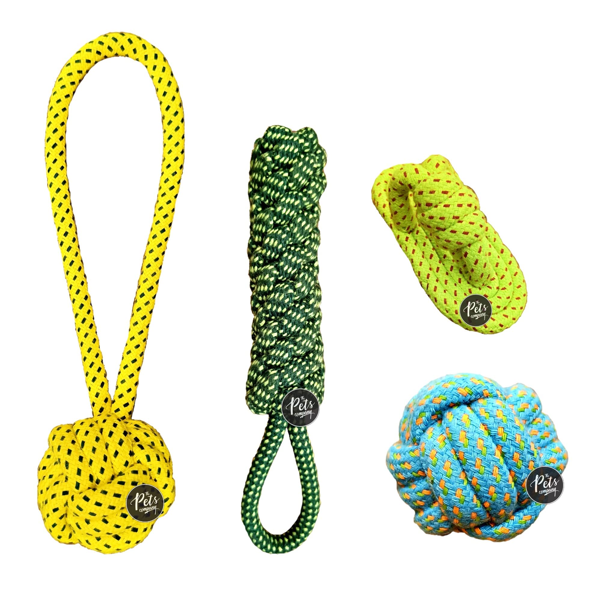 The Pets Company Dog Chew Toys for Puppy Teething & Training (Chew Slipper + Ball + Tug Ball + Dummy), Dog Rope Toy Combo of 4 for Small Dogs & Puppies (B0BQGQ7Q3D) Amazon Price History, Amazon Price Tracker