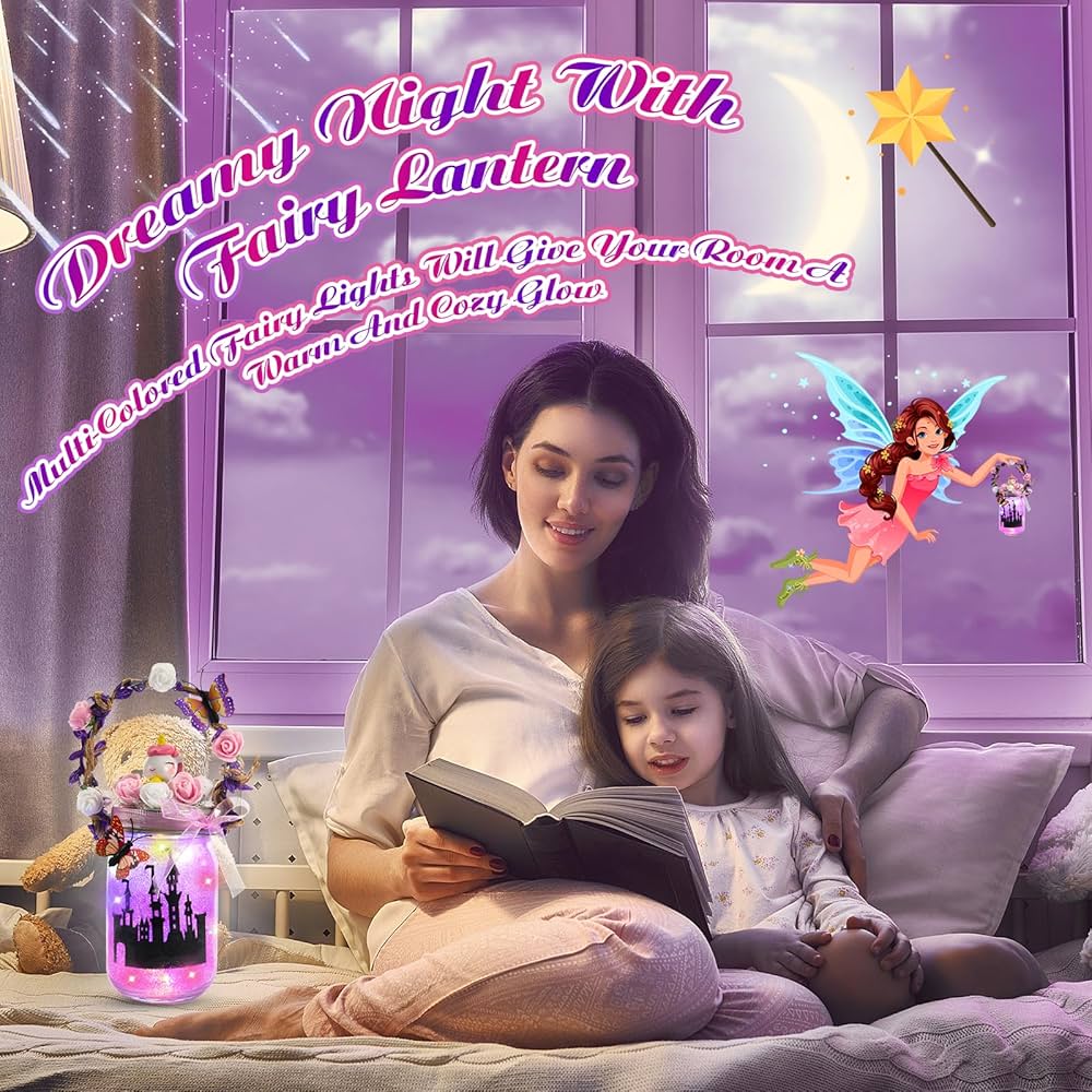 Kit Créatif Lanterne Fée Enfant - Télécommande Incluse, 7 Couleurs LED, Hauteur 13,2 Cm - Activité Manuelle Fille 6 Ans Et Plus