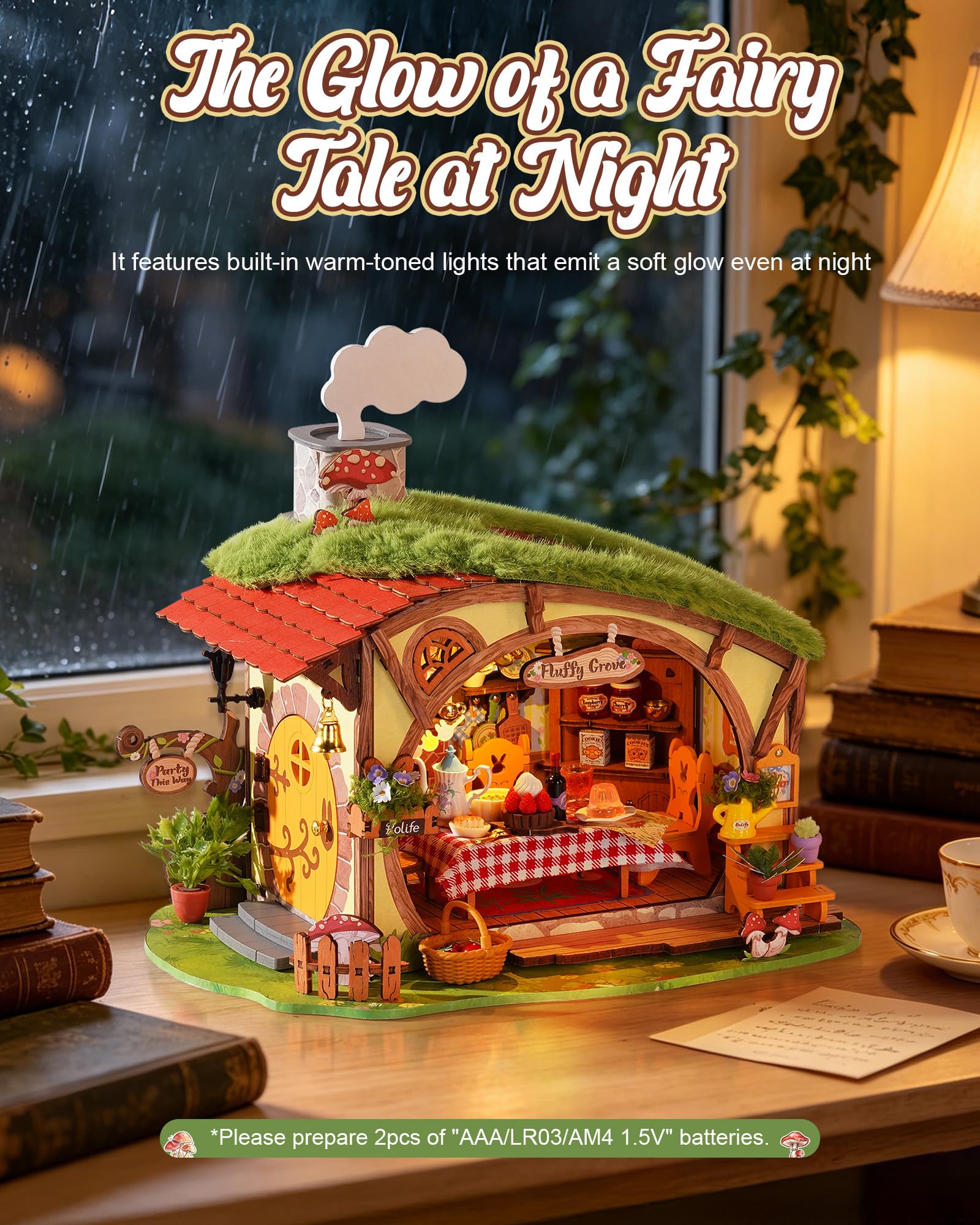 Rolife Casa delle Bambole per Adulti Boschetto Soffice Casa in Miniatura in Legno Kit Modellino Antistress Decorazione Domestica Regali Creativi per Natale