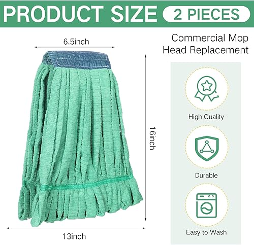 Miniatura 9 de Lallisa 2 piezas de repuesto de cabezal de fregona comercial, 18 onzas, tubos de microfibra, para limpieza de pisos, cabezales de trapeador