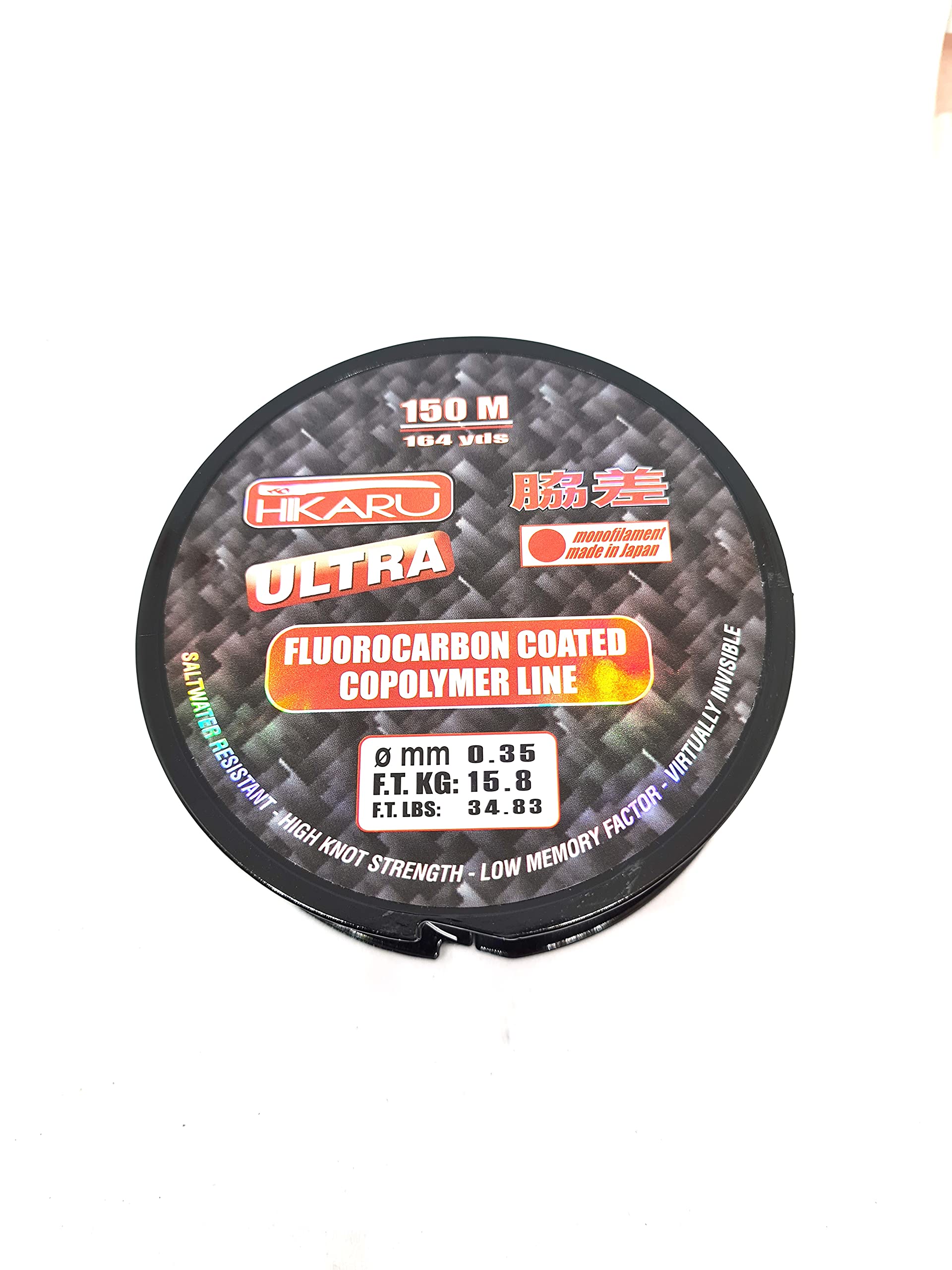 Armeriaonline Filo da Pesca fluorocarbon 0.35 mm 34.83 Libbre Trasparente 150 Metri Invisibile Mare Mulinello Spinning Pesca storione Trota Canna da Pesca