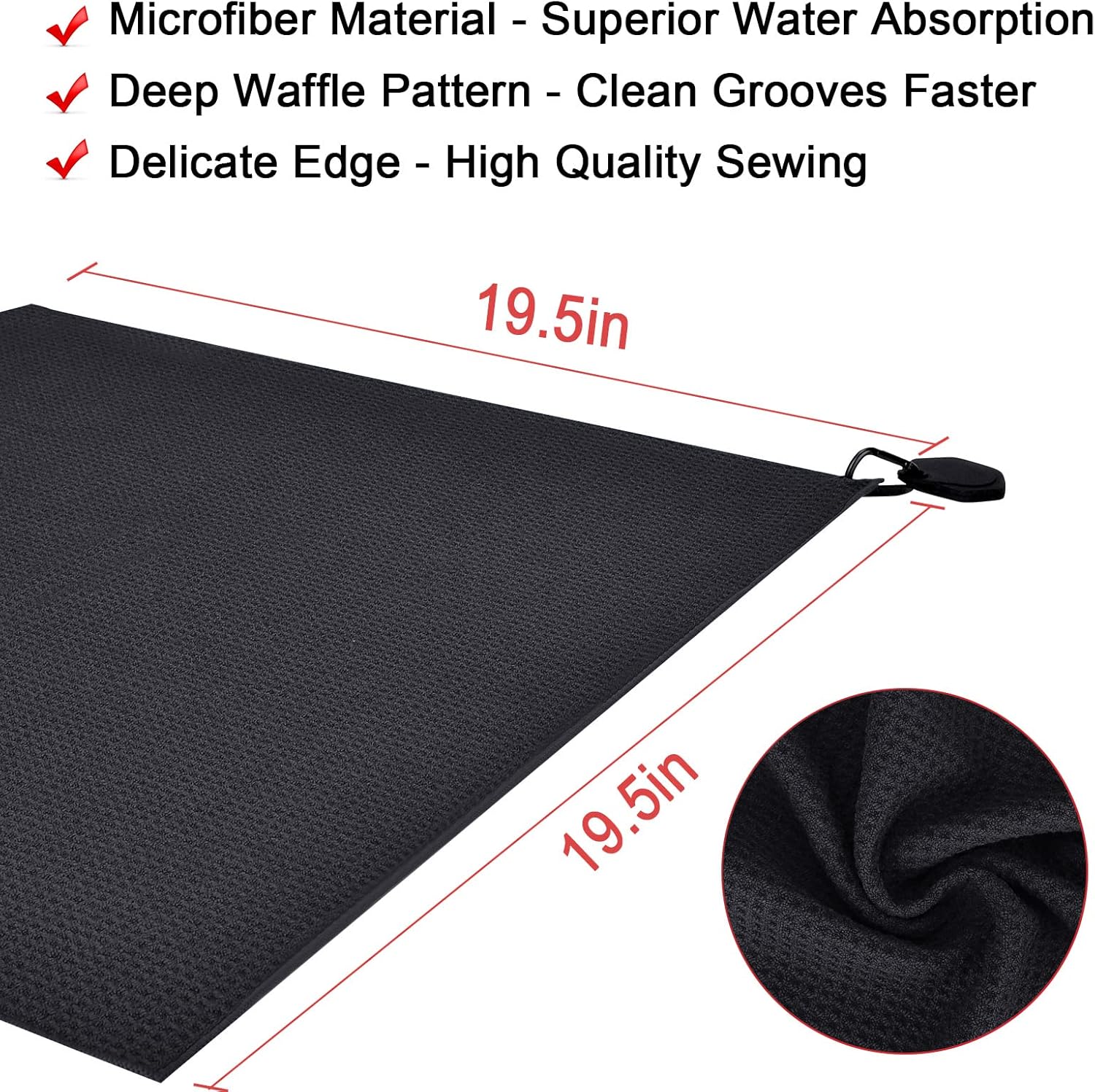 review iGuerburn Magnetic Golf Towel, Microfiber Golf Towels with Super Strong Magnet Stick it to Golf Clubs/Cart, No More Bending Over to Pick up Magnetic Towel (Black)