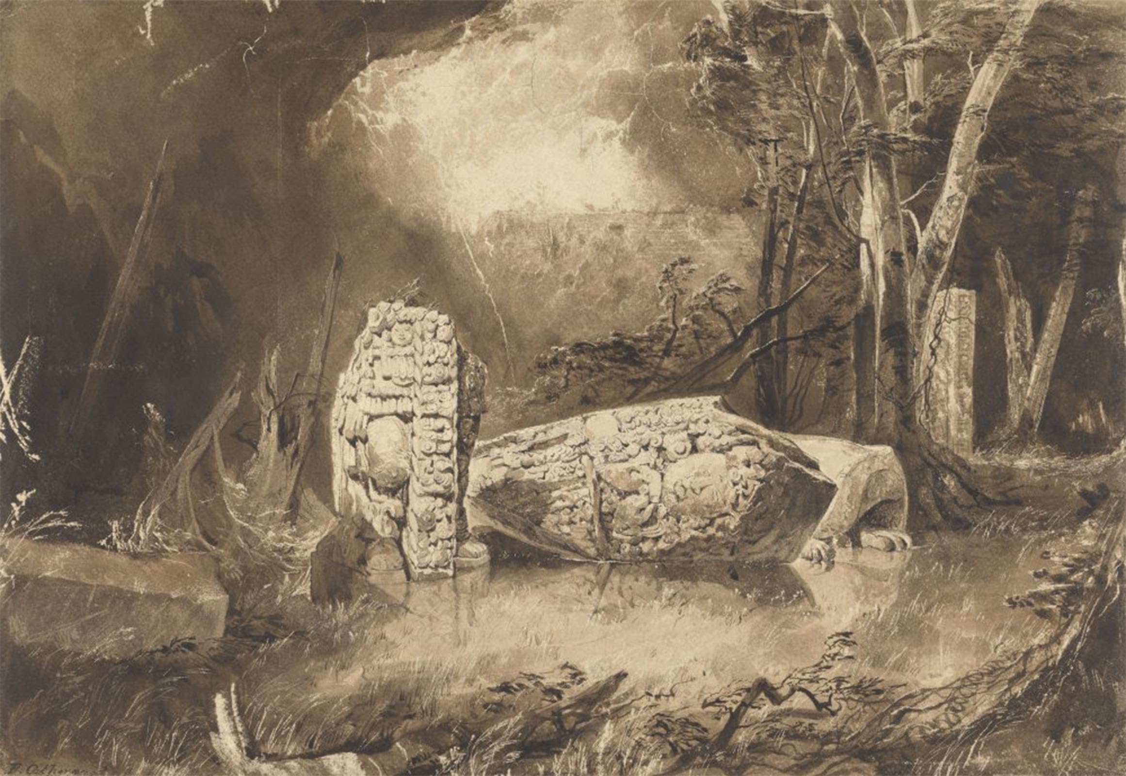 POSTERIIk Famous Animal Posters Vintage Picture Stela At Copan Honduras by Frederick Catherwood Modern Wall Decor for Home Decor 60x90cm