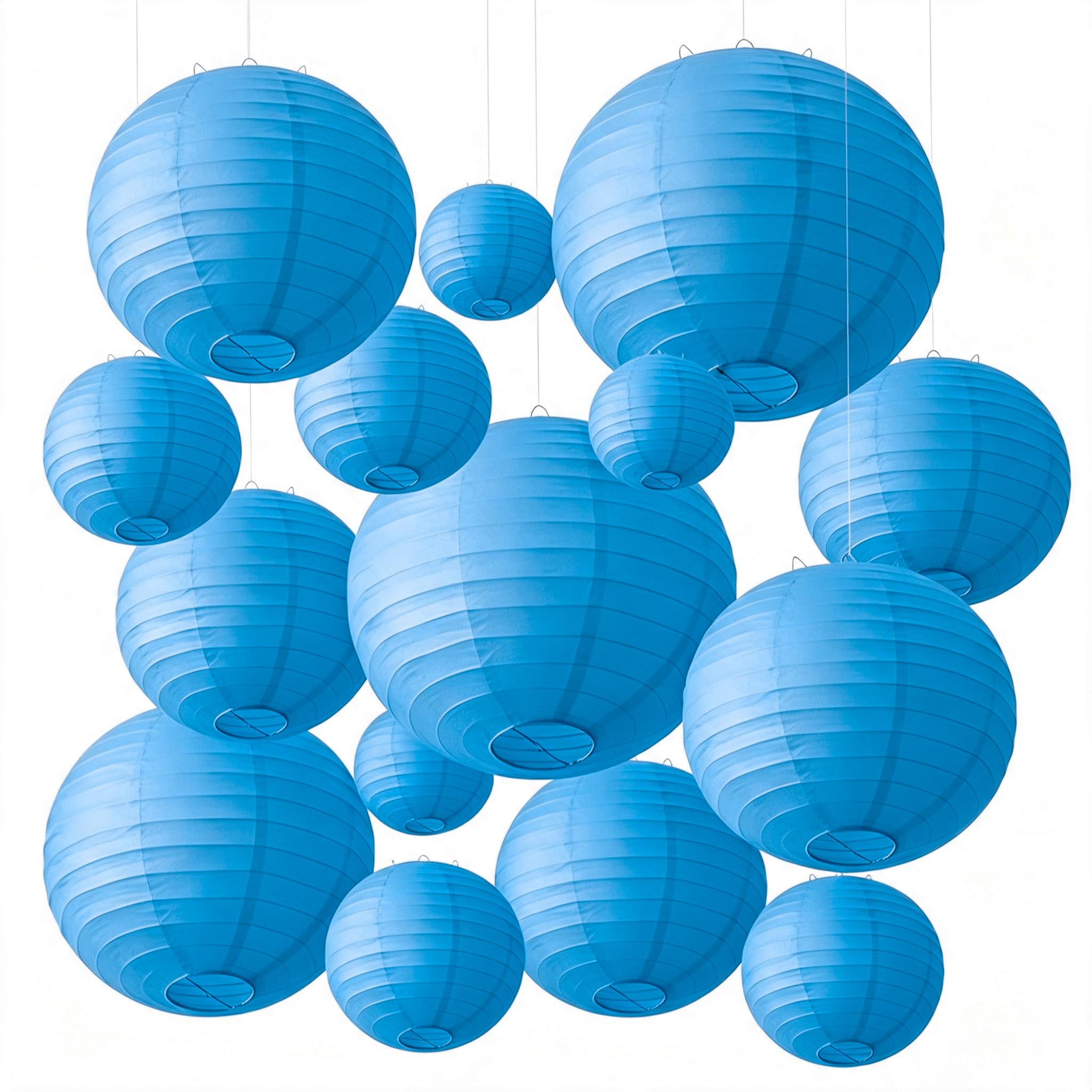 15pcs Blue Paper Lanterns Party Decorations for Wedding Bridal Shower