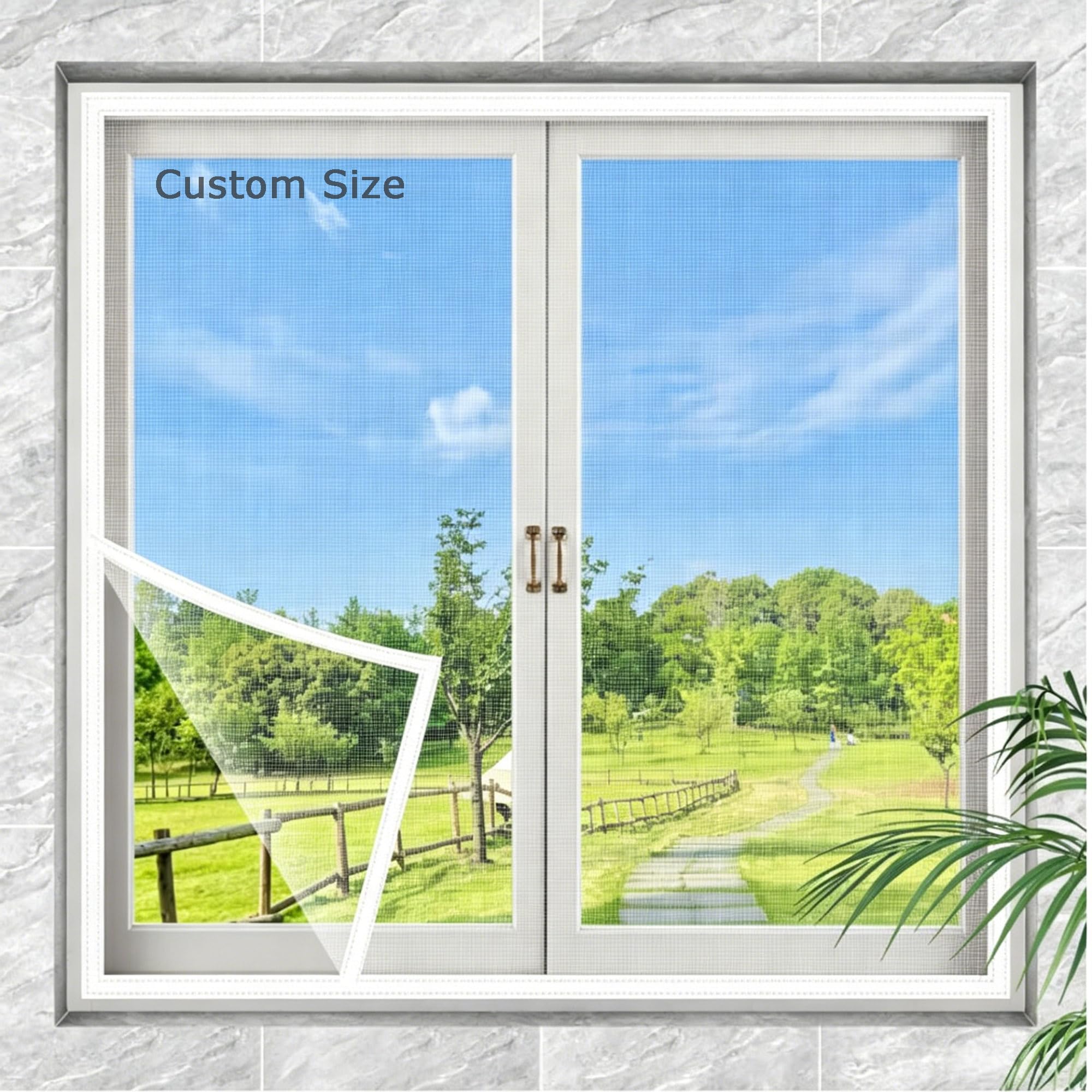 Custom Size Fly Screen for Window, Self-Adhesive Anti-Mosquito Bug Window Screen, Insect-Proof Mesh, Tear-Proof Cat Bird Isolation Net, Pet Protection Netting