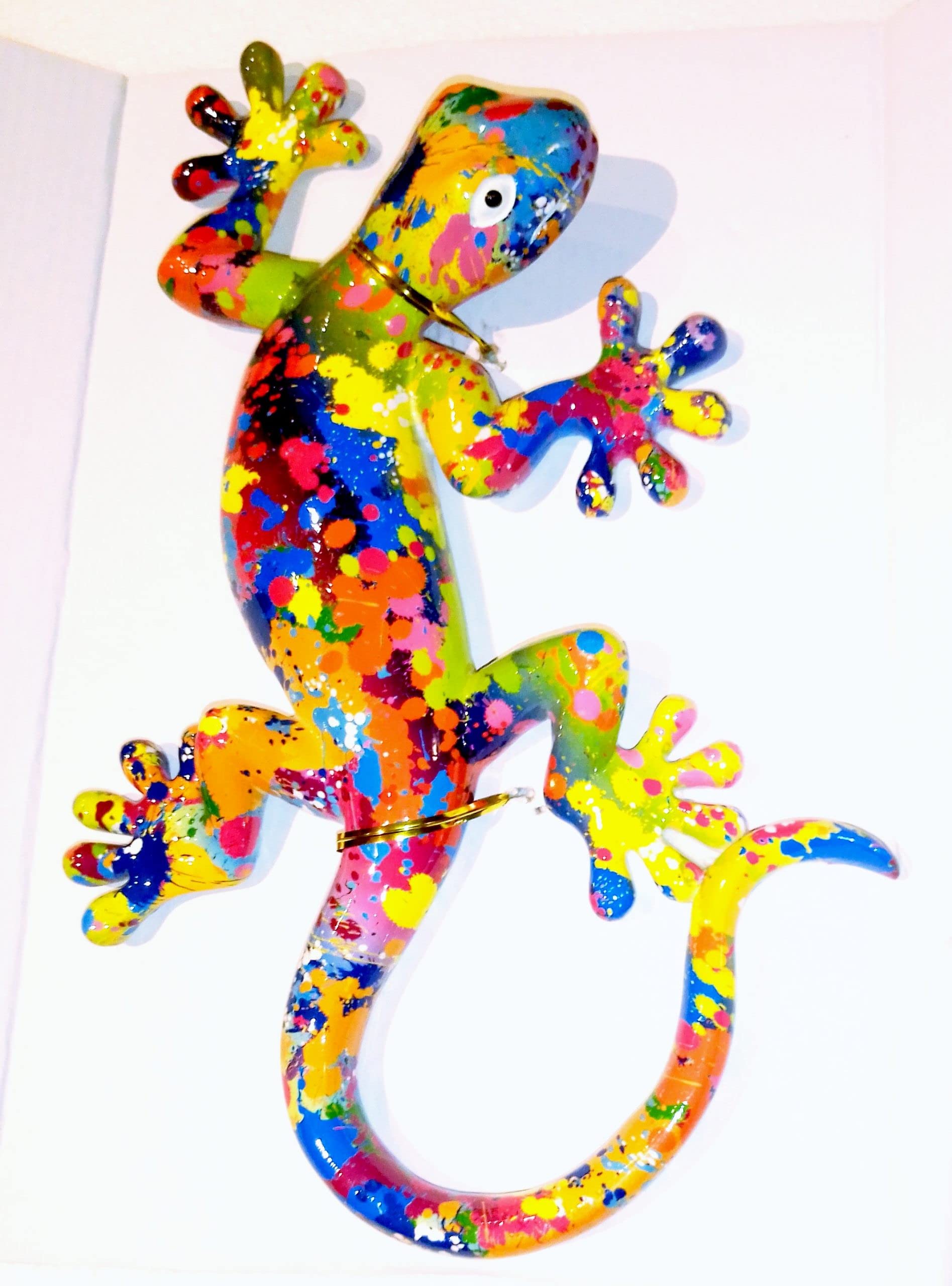 Salamandre résine TGM F 33x20cm : objet de décoration murale pour jardin et salon