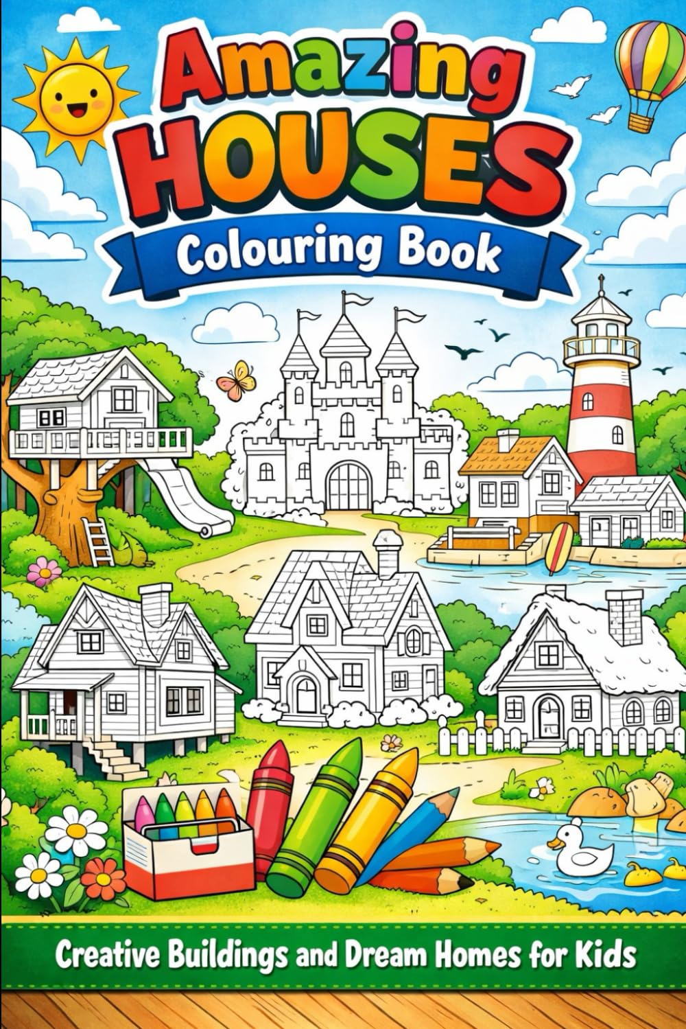 Amazing Houses Colouring Book: Creative Buildings and Dream Homes for Kids