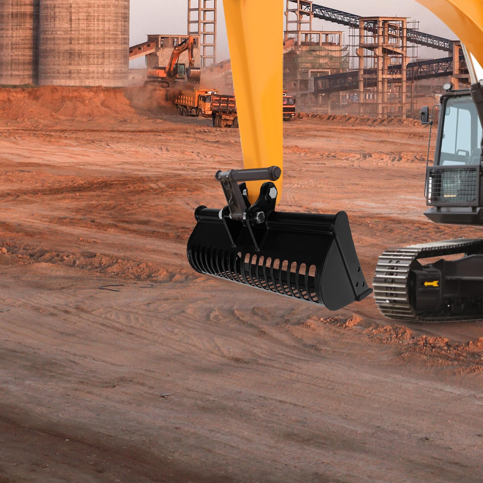 Minibagger-Sieblöffel Baggerlöffel 25mm Baggerschaufel für 800–2000 kg | Minibagger-Schaufel Baggerbefestigung Baggerschaufel 800–2000kg Baggerlöffel Flachschaufel Minibaggerschaufel für Minibagger