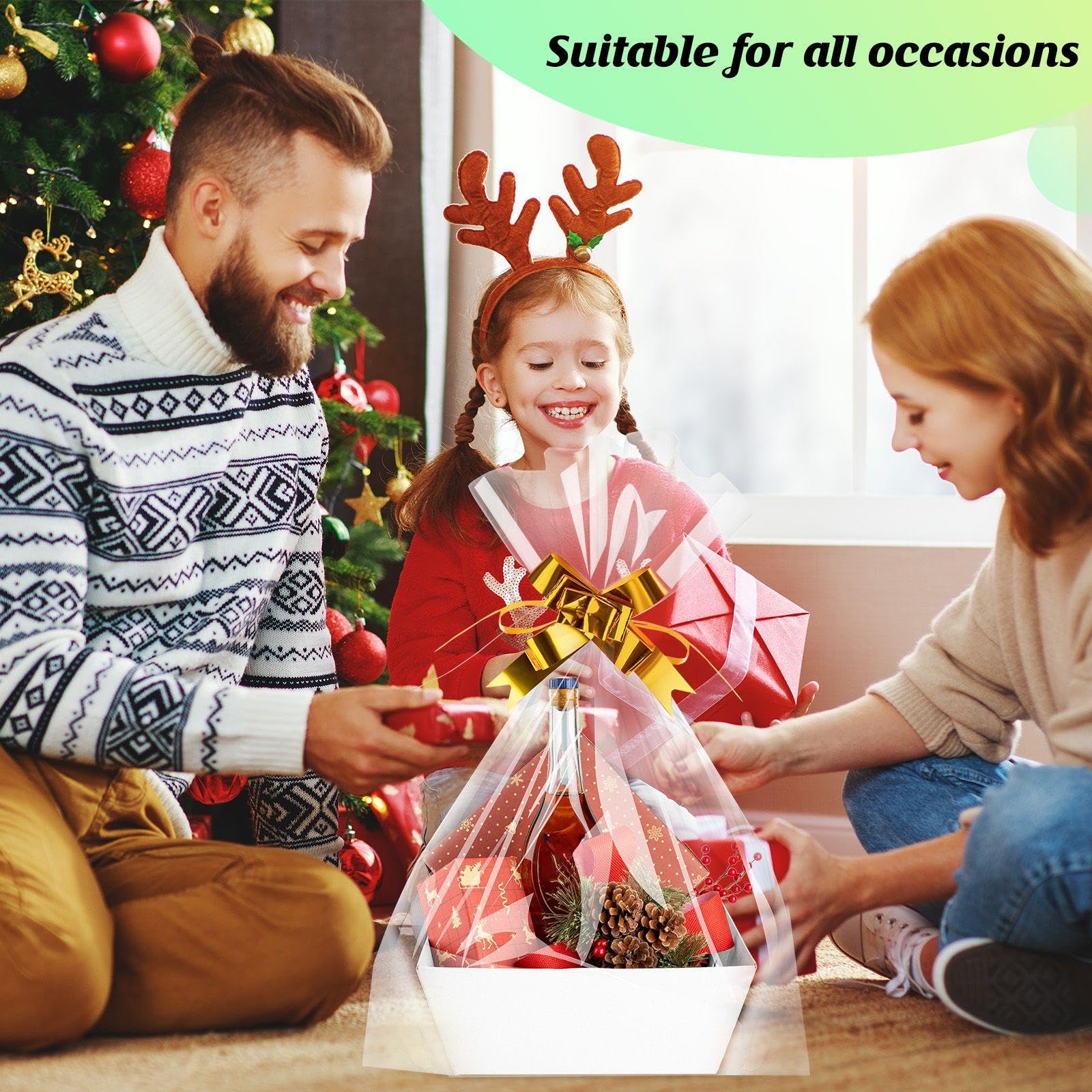 Juego de 74 cestas vacías de regalo, 20 cestas de regalo de cartón de 8 x 6 x 3 pulgadas, cestas vacías para regalos con asas, 30 bolsas y 24 lazos multicolor para fiestas, hogar, boda, cumpleaños,