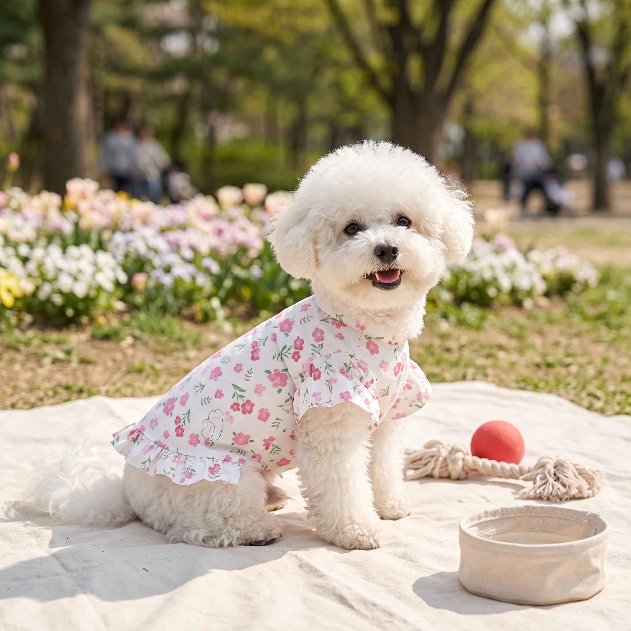 Kleid für kleine bis mittelgroße Hunde, Atmsaktives Prinzessin Kleid für Frühling und Sommer, für besondere Anlässe, Gelb mit Ananas, Gelb, S (empfohlen 14-17,5 kg)