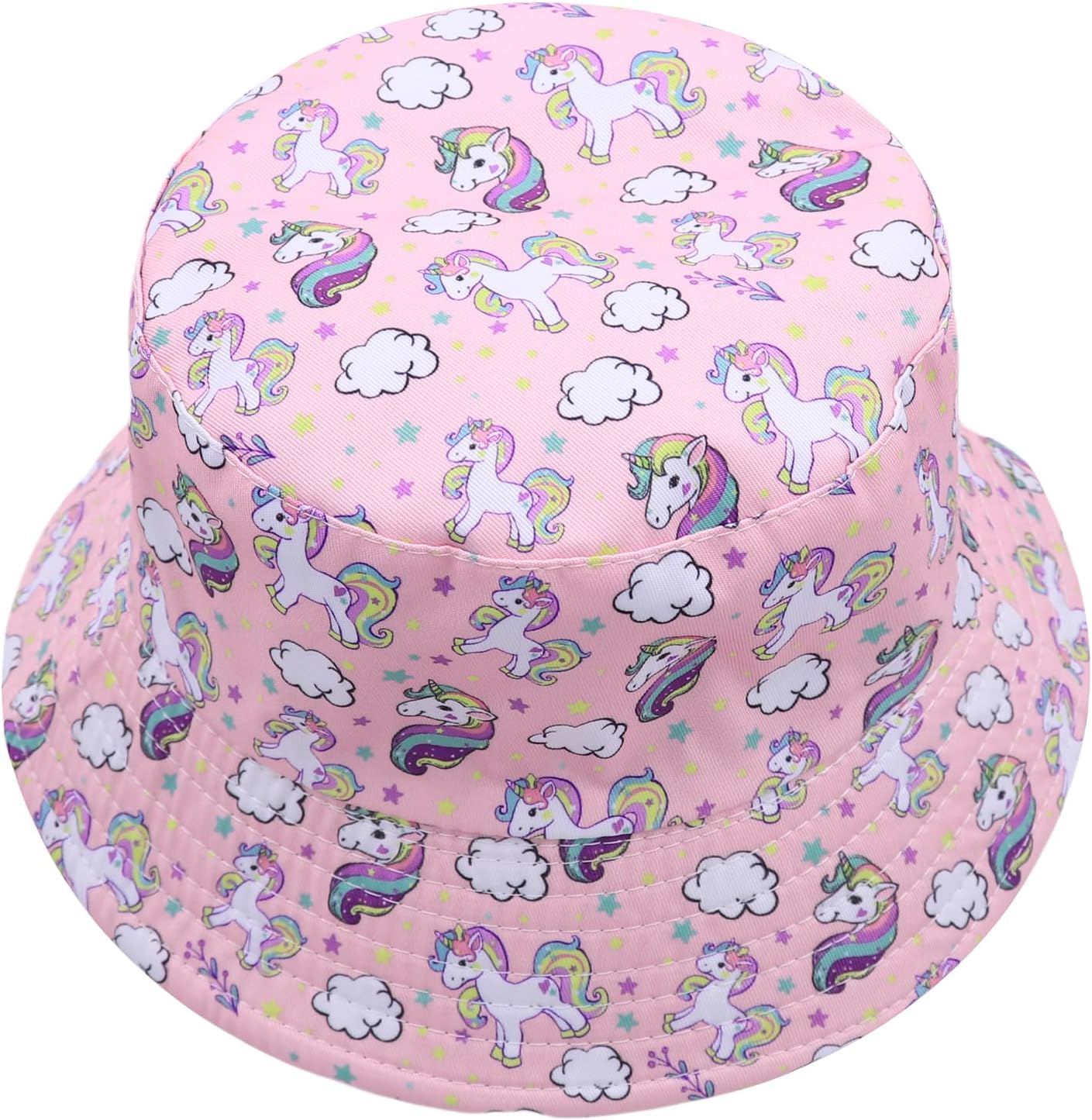 Kids Bucket Hat Cute Unicorn Summer Fisherman Caps Outdoor Protection Sun Hat for Toddler Boys Girls
