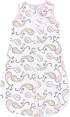 SwaddleDesigns Saco de dormir de algodón con cremallera de 2 vías, fabricado en Estados Unidos, franela de algodón premium, cachemira rosa, 12-18