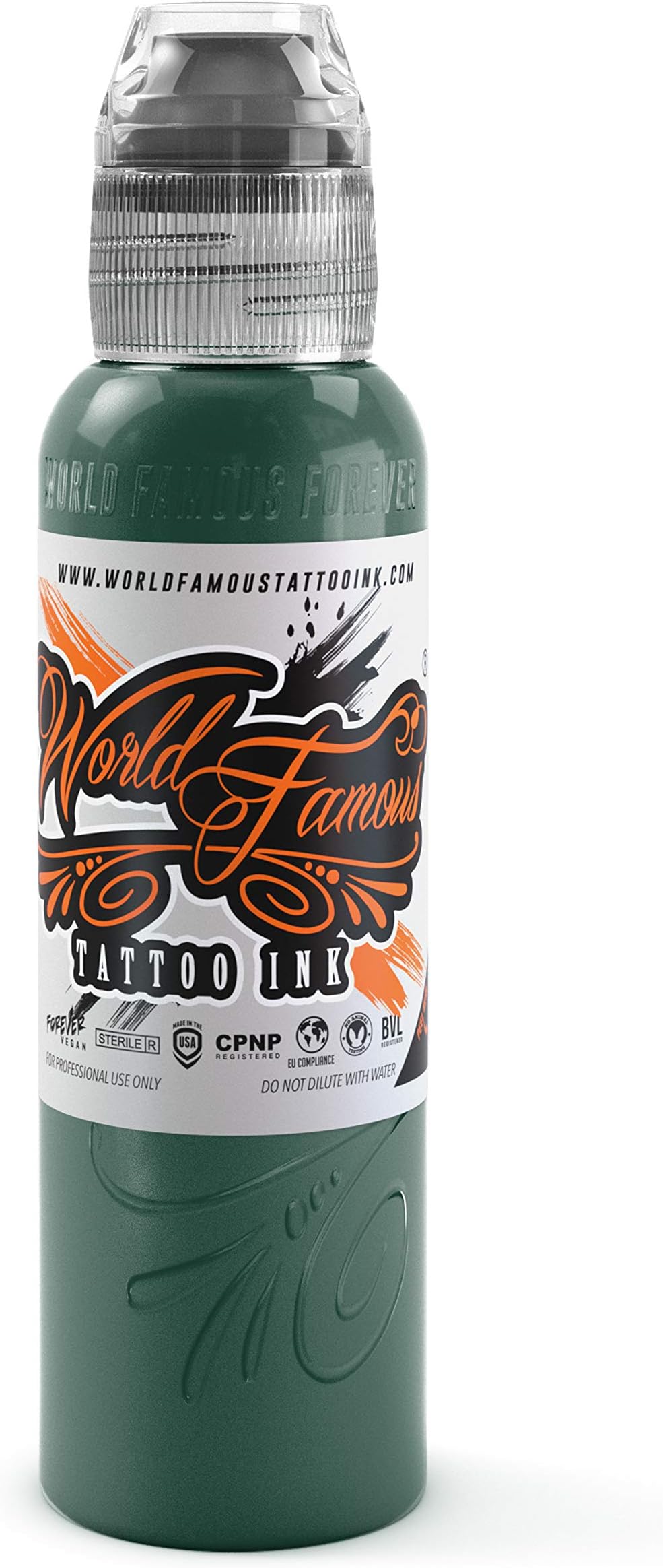 WORLD FAMOUS TATTOO INKWorld Famous Green Tattoo Ink, Vegan and Professional Ink, Made in USA, J Freestyle Green, 1 oz