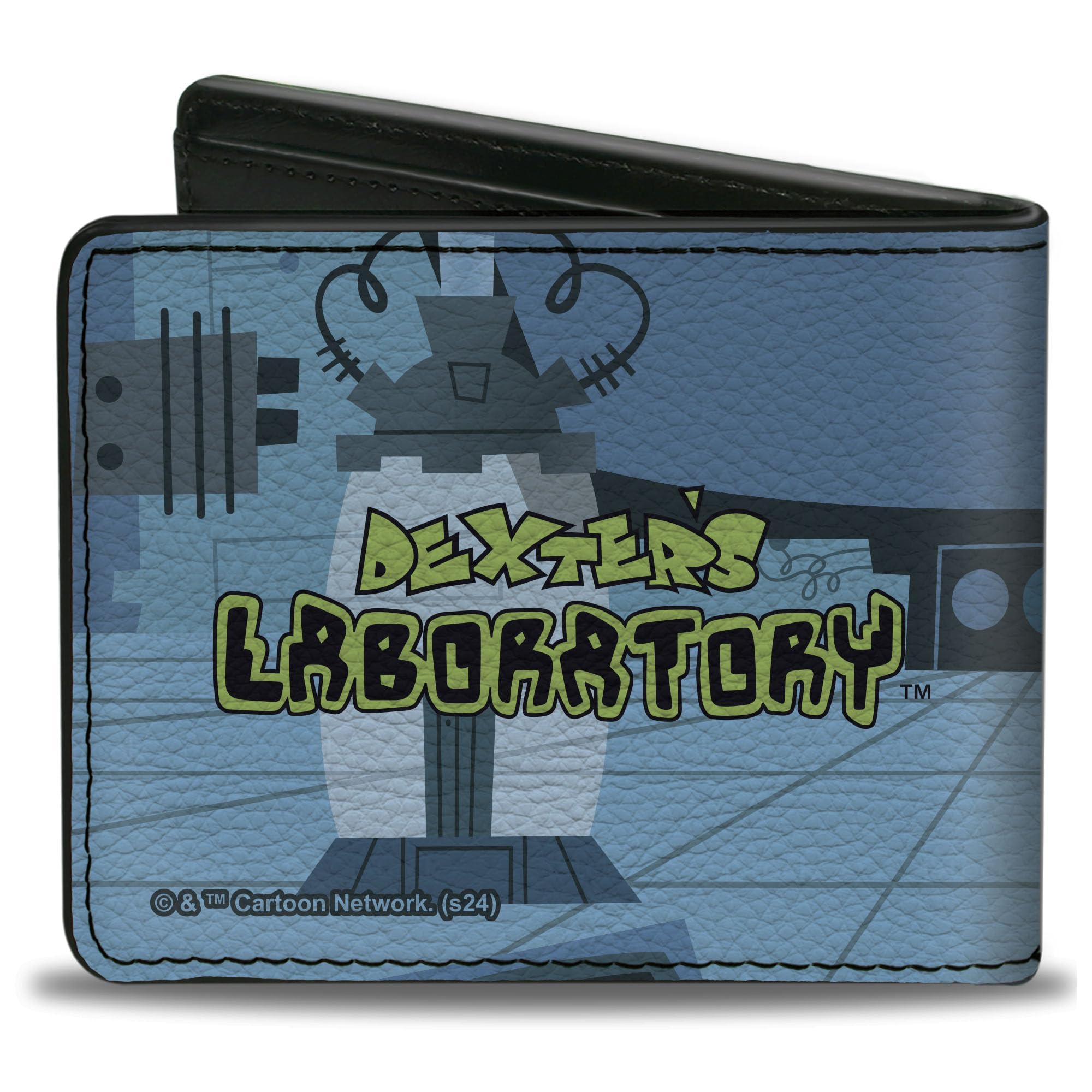 Buckle-Down Dexter's Laboratory Wallet, Bifold, Dexters Laboratory Angry Pose and Title Logo Blues, Vegan Leather