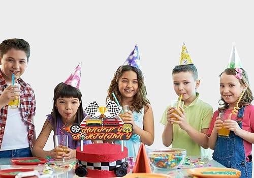 Miniatura 3 de Decoración de pastel de carreras para tartas de cumpleaños  1 unidad, 8 pulgadas  Decoración de pastel de coches de carreras para niños entusiastas