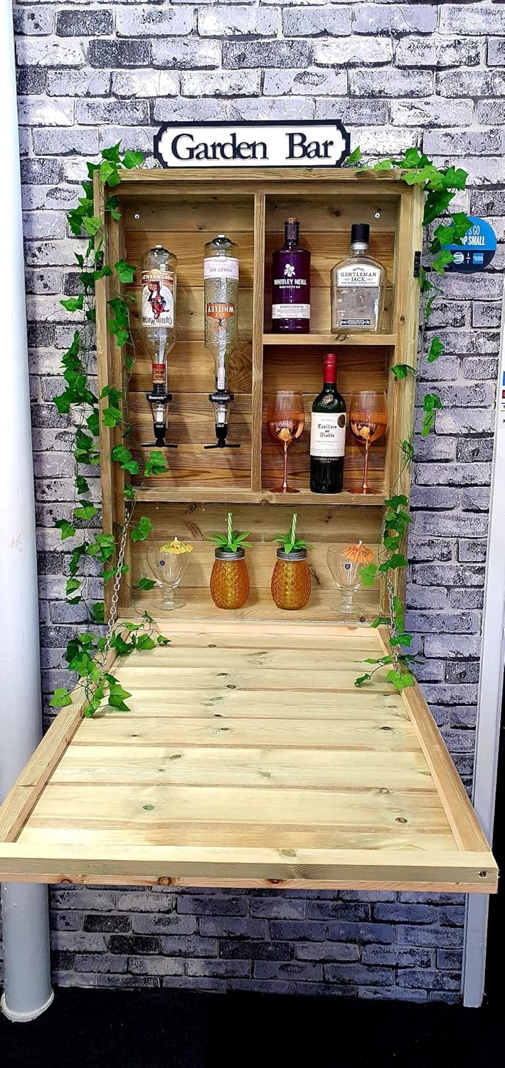 Chester DropDown Home & Garden Bar with Optics, FoldAway Feature