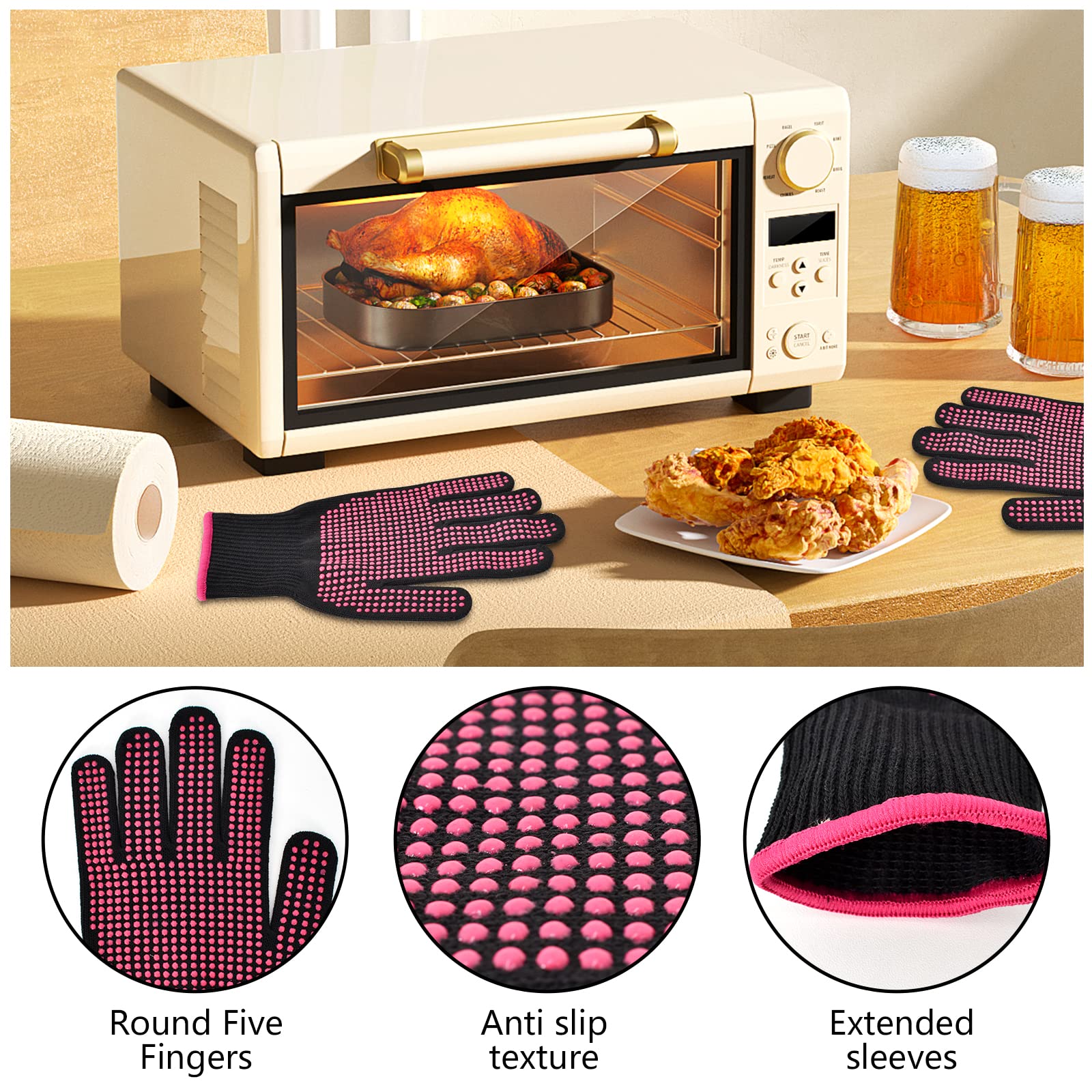 Gant de Coiffure Gants Résistants à la Chaleur pour la Coiffure Silicone Gants de Protection Ménagers Coiffure Gant Résistant à la Chaleur pour Friser les Cheveux Outils de Coiffure (1 pièce)