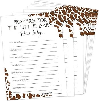 Baby Shower Games - Prayers for The Little Baby Game for 30 Guests with Cards, Gender Reveal Game, Cowboy Party Supplies 29