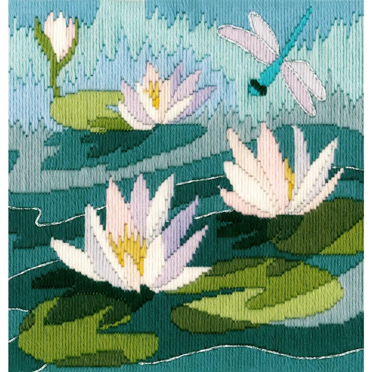 Woollen Long Stitch Kit - Water Lilies