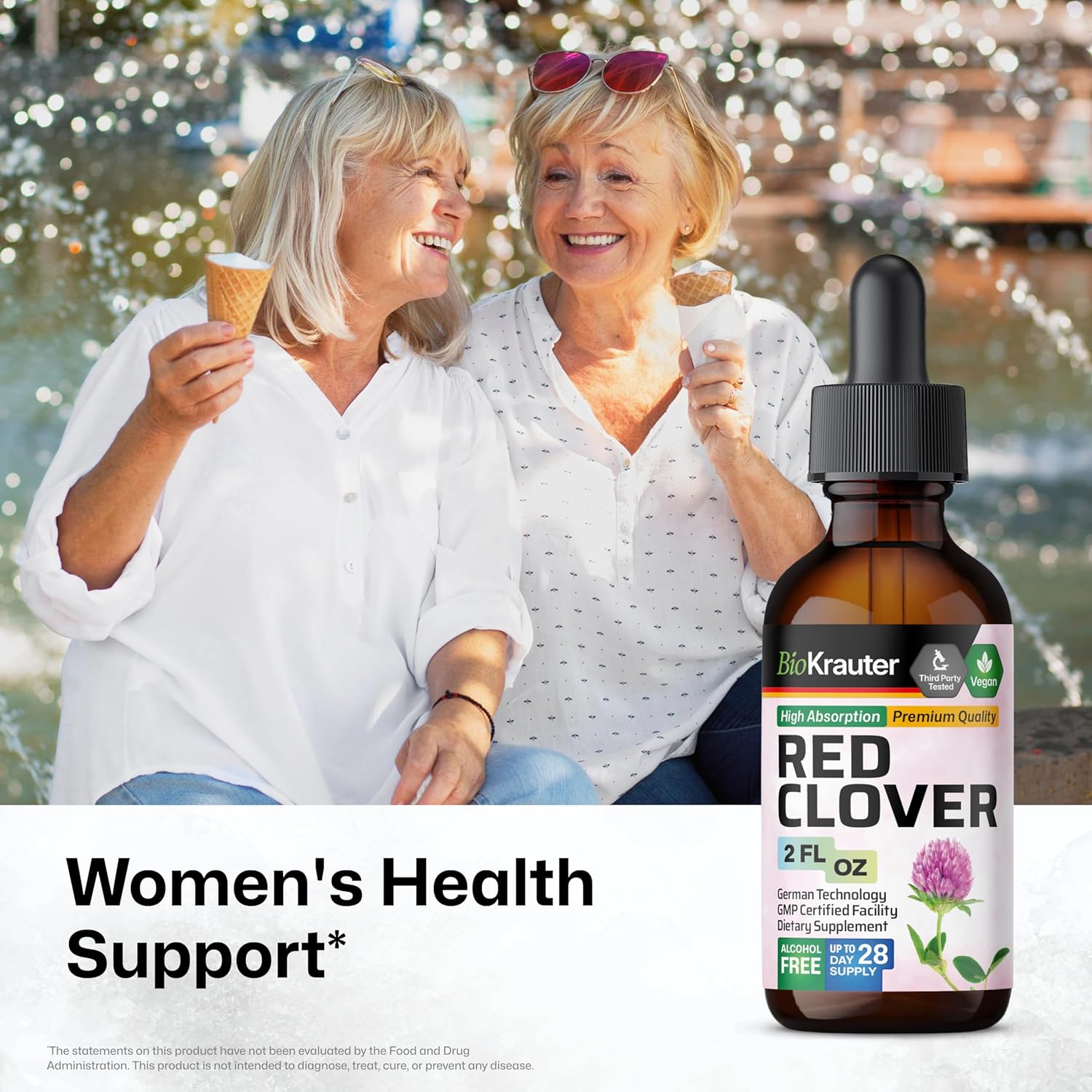 BIO KRAUTER Black Cohosh Tincture 2 Fl. Oz. & Red Clover Tincture 2 Fl. Oz.