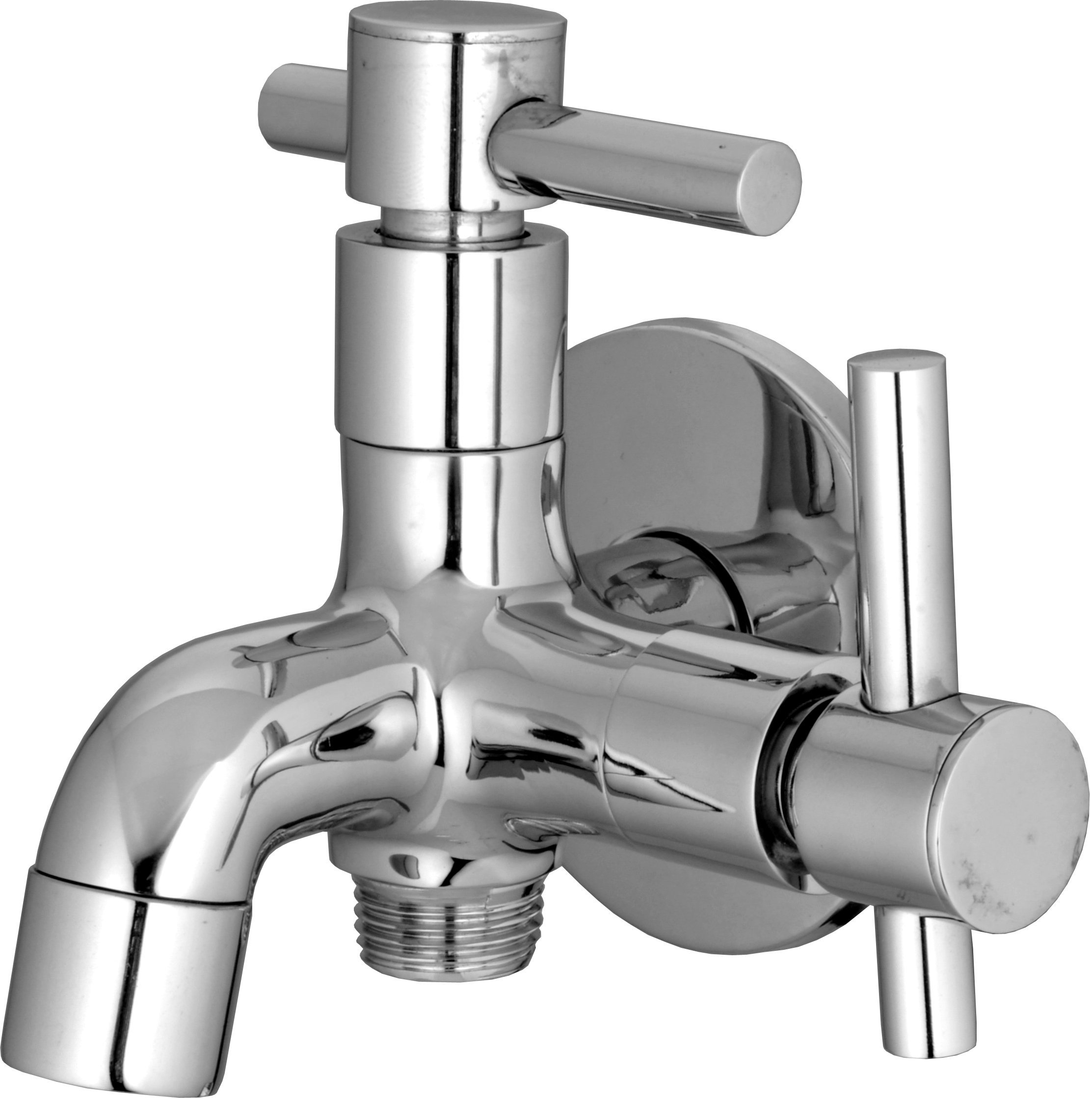 10x Brass Polished Two in One Trim Bib Tap , silver