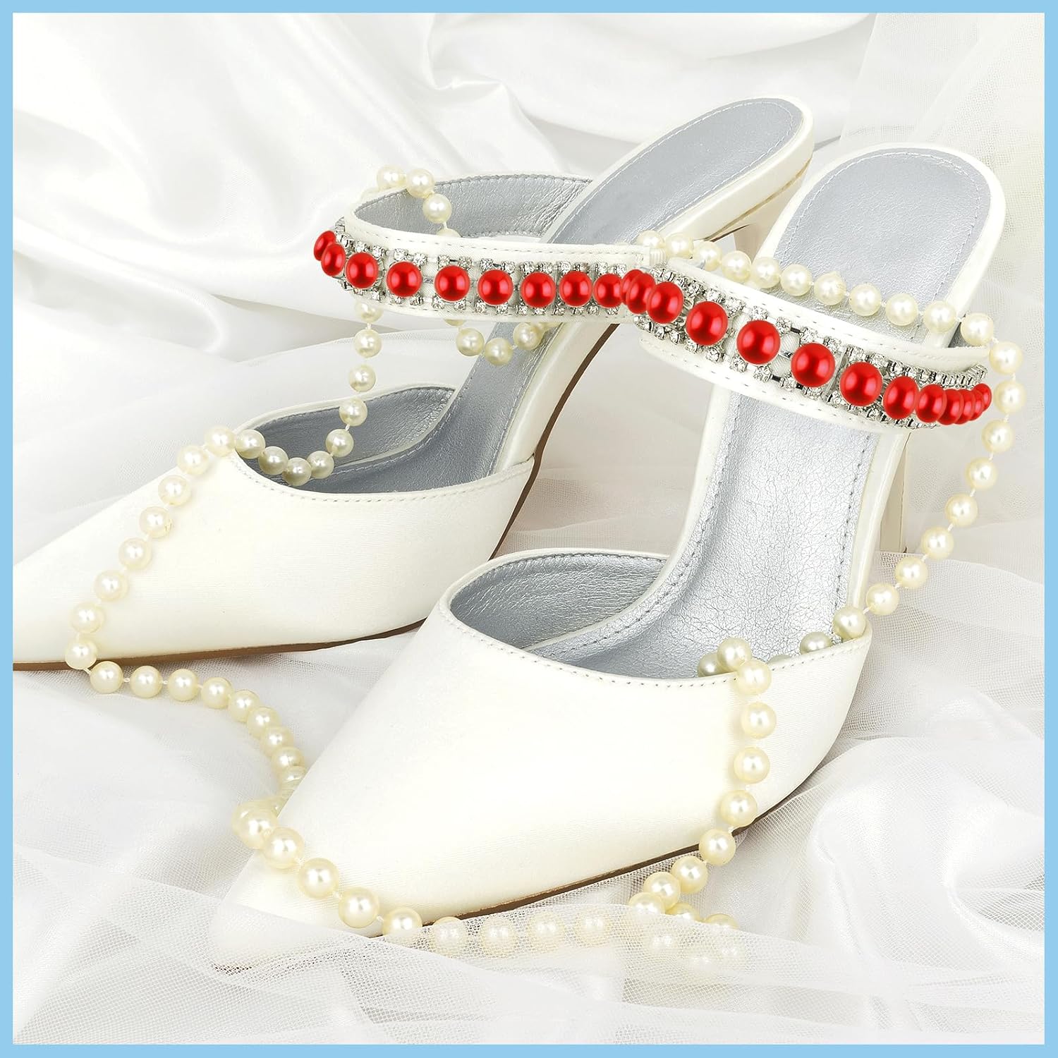 NACHLYNN 6480 Pcs Flat Back Pearl 7 Sizes Red Half Round Beads for Crafts Embellishment - Peach Flatback Pearls for Shoes, Clothes, Bags DIY Making - Image 6