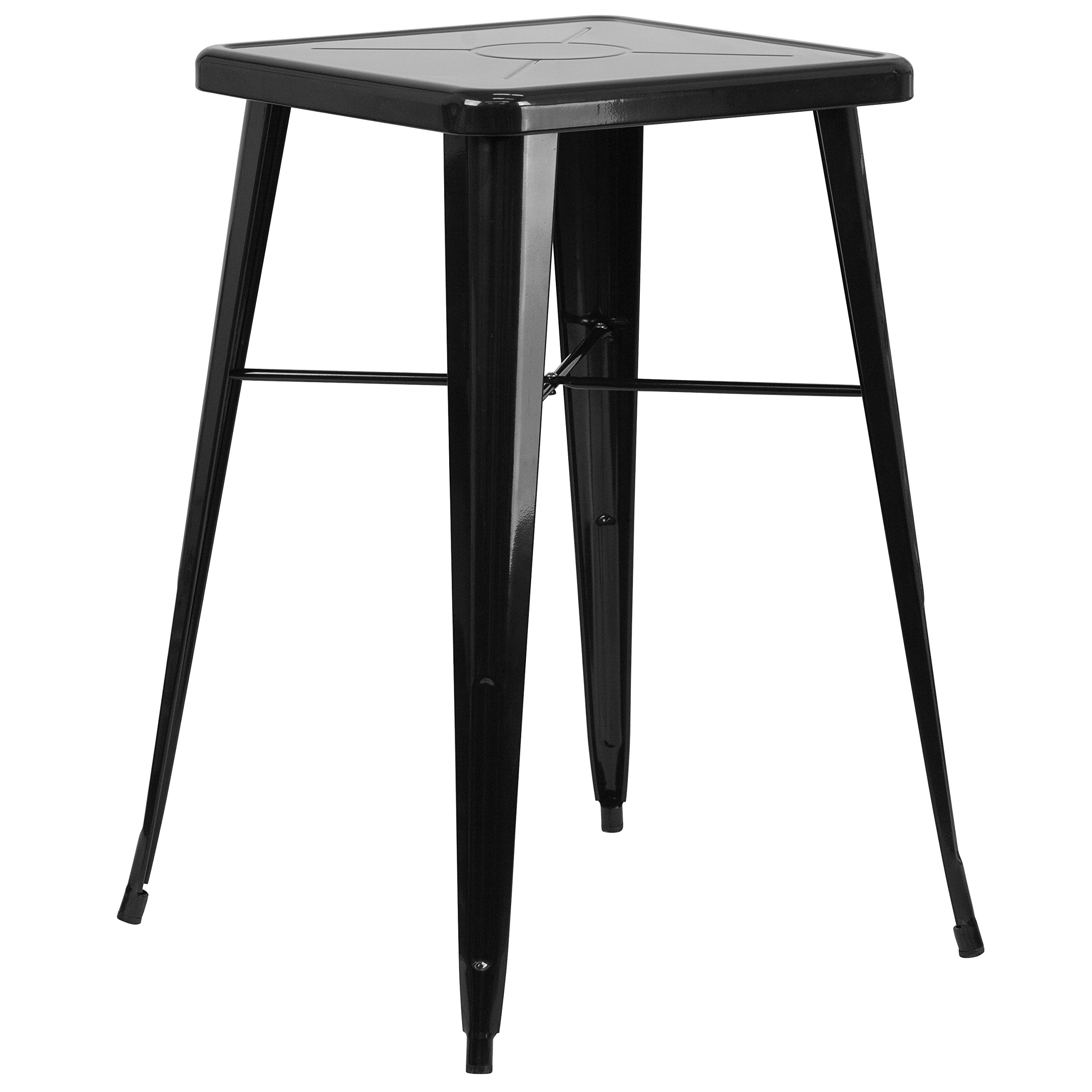 Flash FurnitureAaron Commercial Grade 23.75" Square Black Metal Indoor-Outdoor Bar Height Table