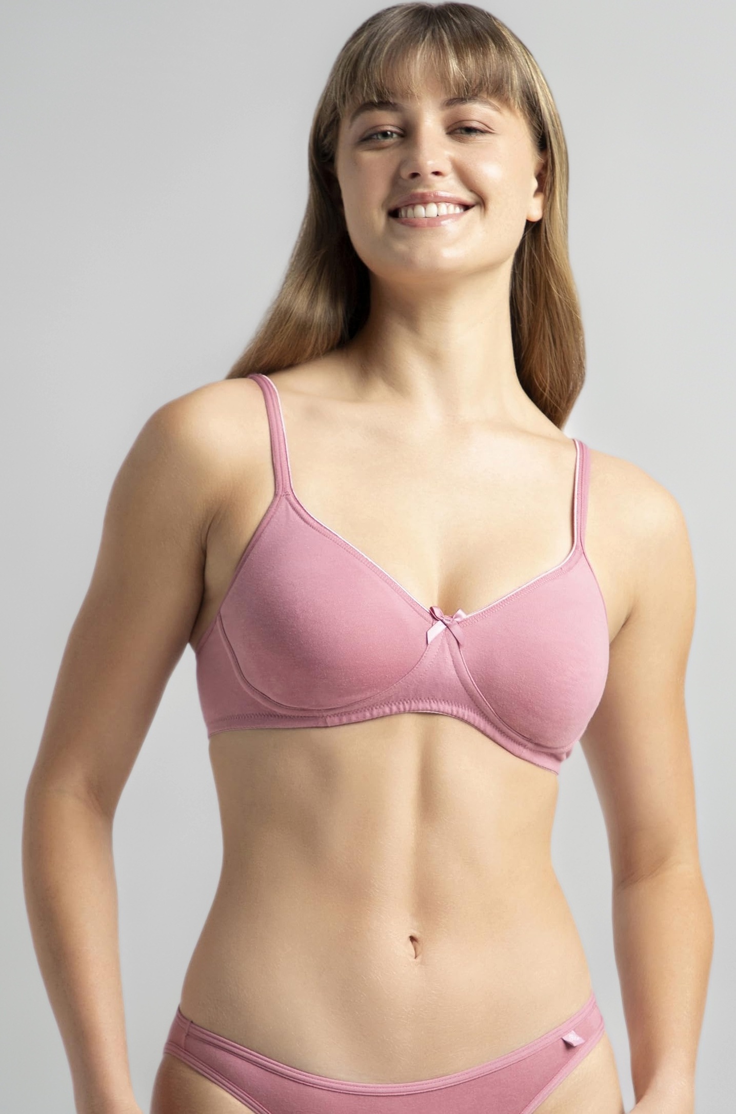 Jockey 1722 Women's Wirefree Non Padded Super Combed Cotton Elastane Stretch Medium Coverage Everyday Bra with Concealed Shaper Panel and Adjustable Straps