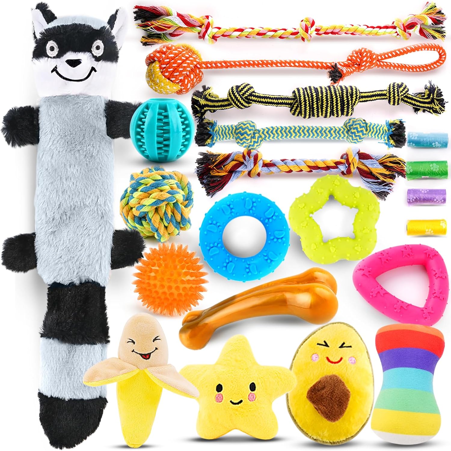 Pet Supplies LOYEE Puppy Toys 21 Pack, Small Dog Chew Toys with Rope