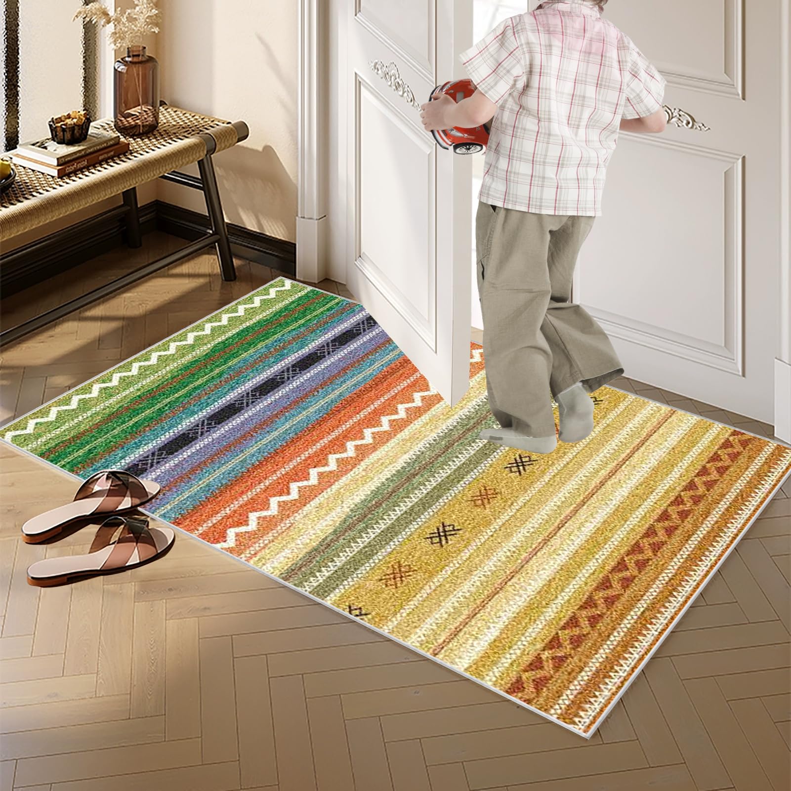 Dywan Biegacz Kuchenny Długi Dywan Runner Wejście Do Wnętrz 70 x 120 cm Chodnik Dywan Do Przejścia Kuchni Antypoślizgowy Zmywalny Dywan Chodnik Do Kuchni Wejście Sypialnia