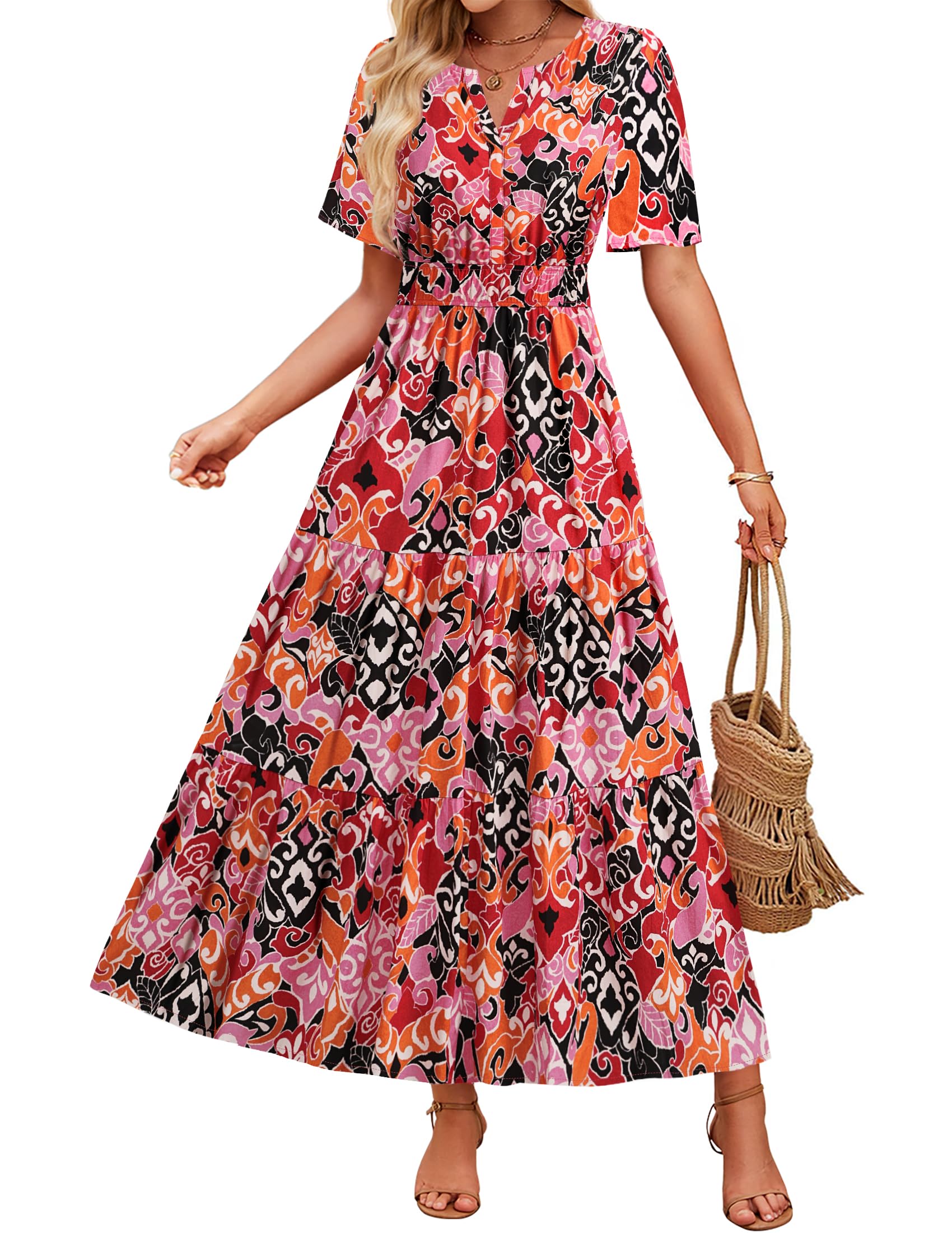 ZESICA Floral Boho Maxi Dress