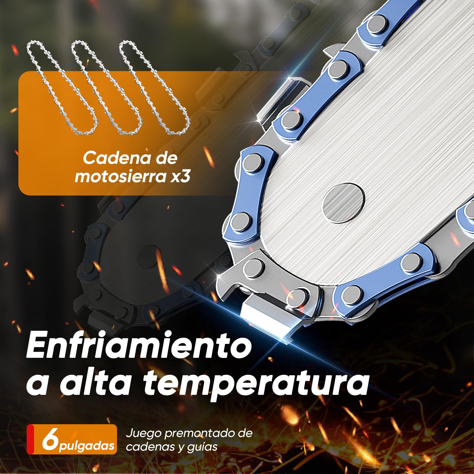 Mini Motosierra Bateria 6 Pulgadas, 1000W Motor Sin Escobillas Motosierra Eléctrica, 4000mAh Sierra Electrica de Mano, Minimotosierras de Batería para Jardinería, Compatible con Baterías Makita