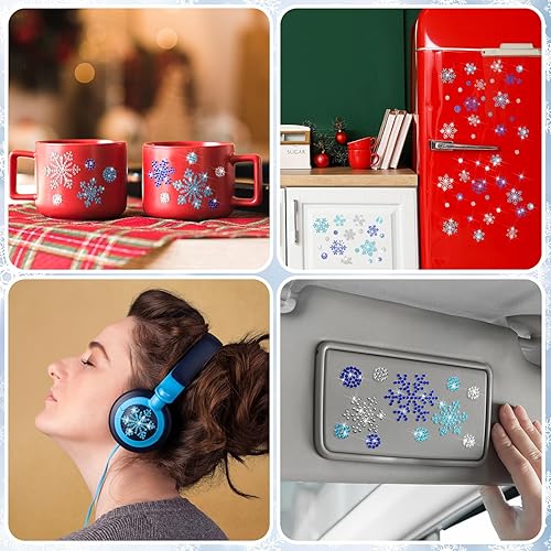 Vista 44 de Epakh 84 calcomanías de estrella de diamantes de imitación, calcomanías de estrella de cristal autoadhesivas con purpurina plateada, para paquete