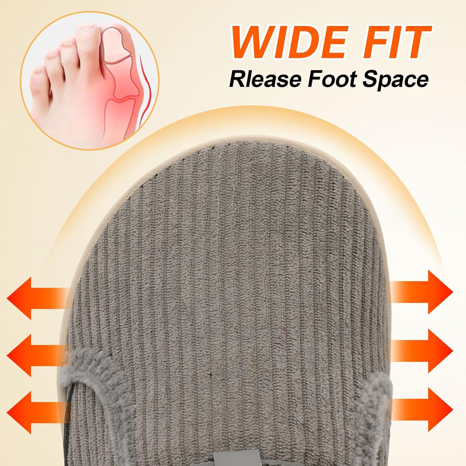 Spesoul Wide Womens Slippers Adjustable House Shoes Indoor Outdoor Barefoot Slippers Cozy Walking Shoe Swollen Edema Diabetic Shoes - Image 2