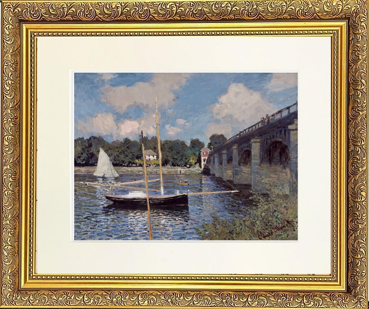 Nautical Two Mounted & Framed Print in Gold Dahlia Frame 11 x 9 Inch