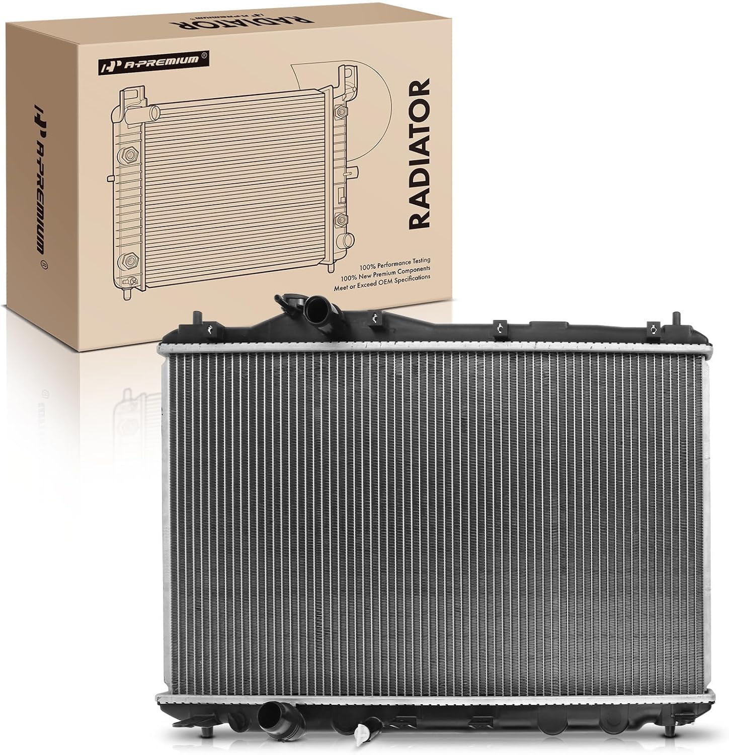 A-Premium Engine Coolant Radiator Assembly Compatible with Honda Civic 2012 2013 2014 2015 1.8L 2.4L & Acura ILX 2013 2014 2015 2.4L, Manual Transmission, Replace# 19010R1BA51, 19010R1BA52