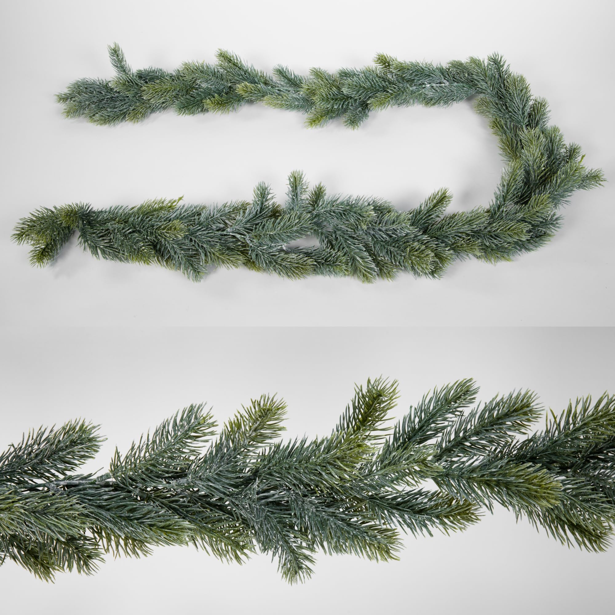 Seidenblumen Roß Tannengirlande Künstliche Gisela | Tannengirlande Schneeoptik, 175 cm