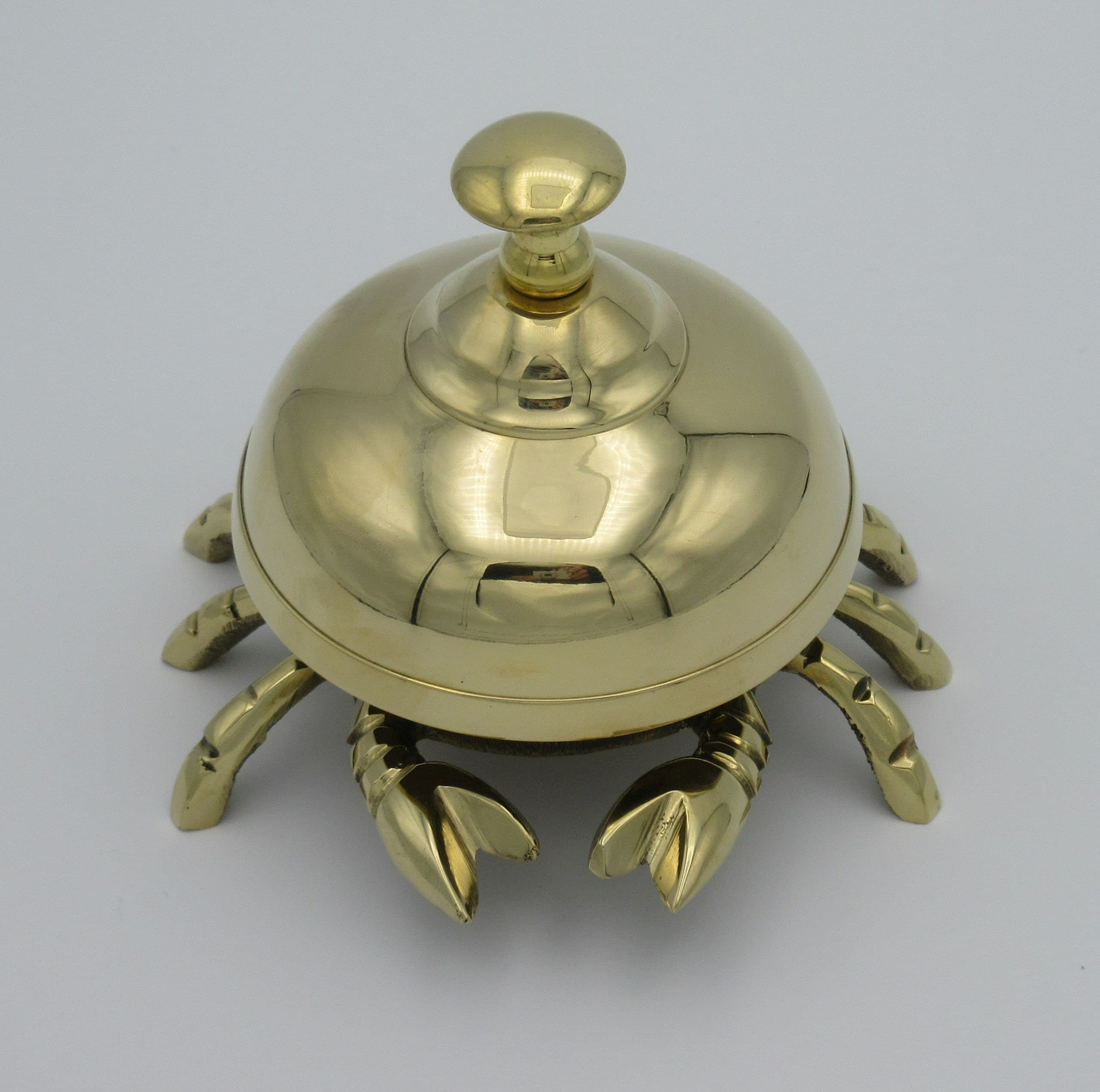 UDSolid Brass Crab Themed Counter Bell