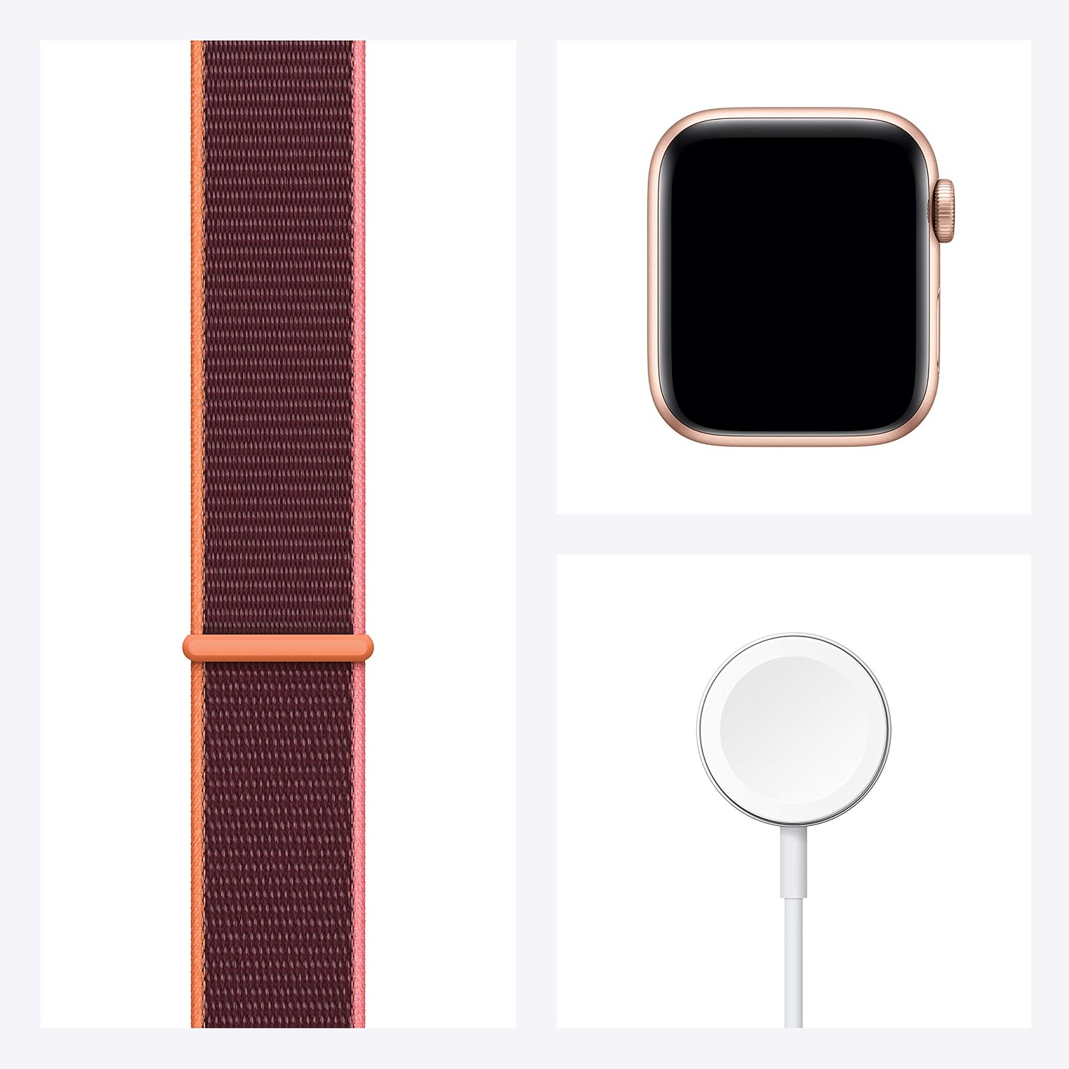 Apple Watch SE (GPS + Cellular, 40mm) - Gold Aluminum Case with Plum Sport Loop
