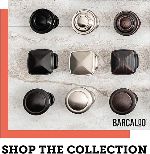 Miniatura 7 de Barcaloo Perillas redondas biseladas para gabinetes de cocina, de níquel satinado, paquete de 10 herrajes para gabinetes de cocina