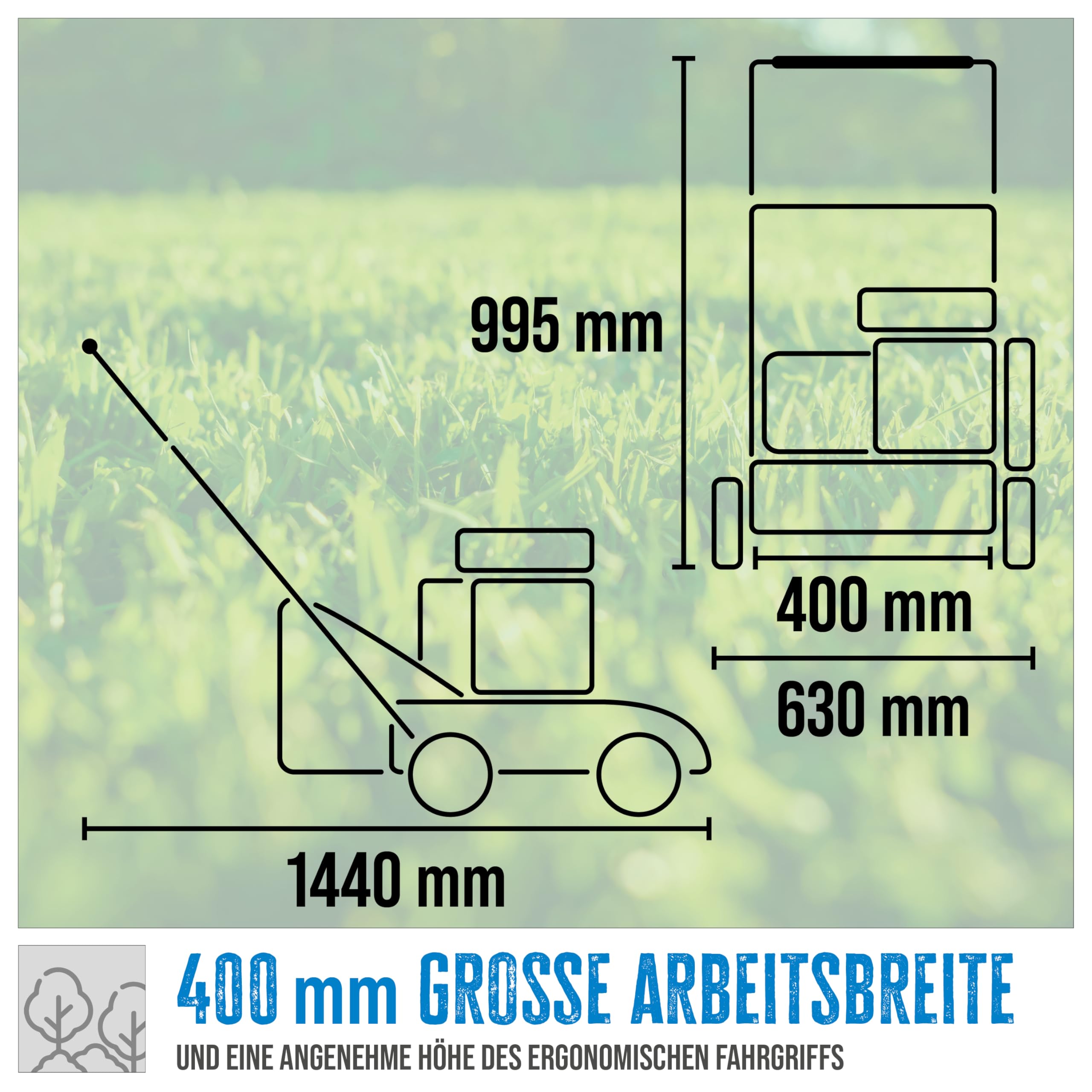 Güde Motor-Vertikutierer GV 4001 B (4-Takt Power-Engine S 580 V, Motorleistung: 3,8/5,2 (kW/PS), Arbeitsbreite: 40 cm, 30l Fangsack, 7-Fach zentrale Arbeitshöheneinstellung, inkl. 2 in 1 Messerwalze)
