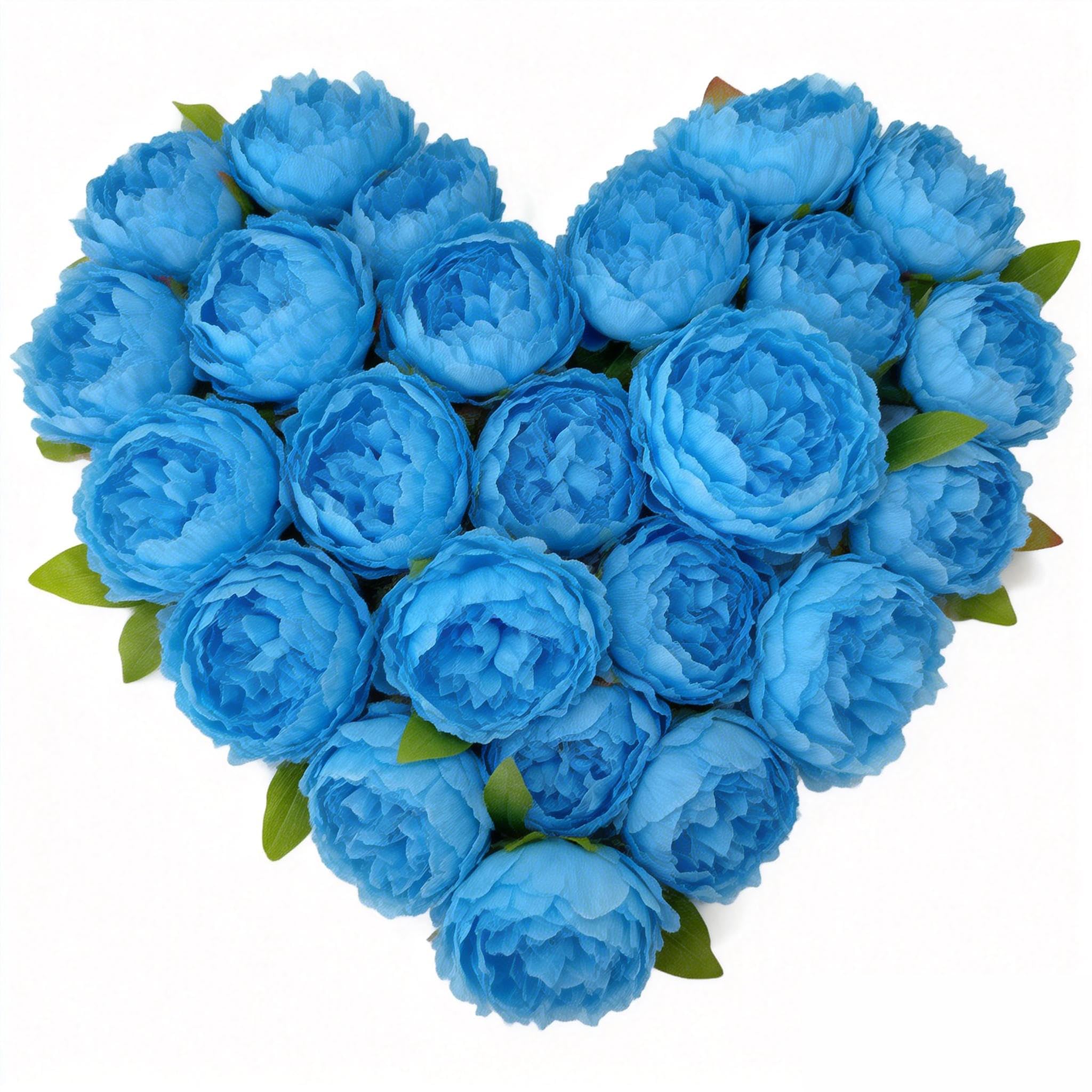Amazon.com: ARTIFIPLANT 20 Pcs Silk Blue Peony Artificial Flower