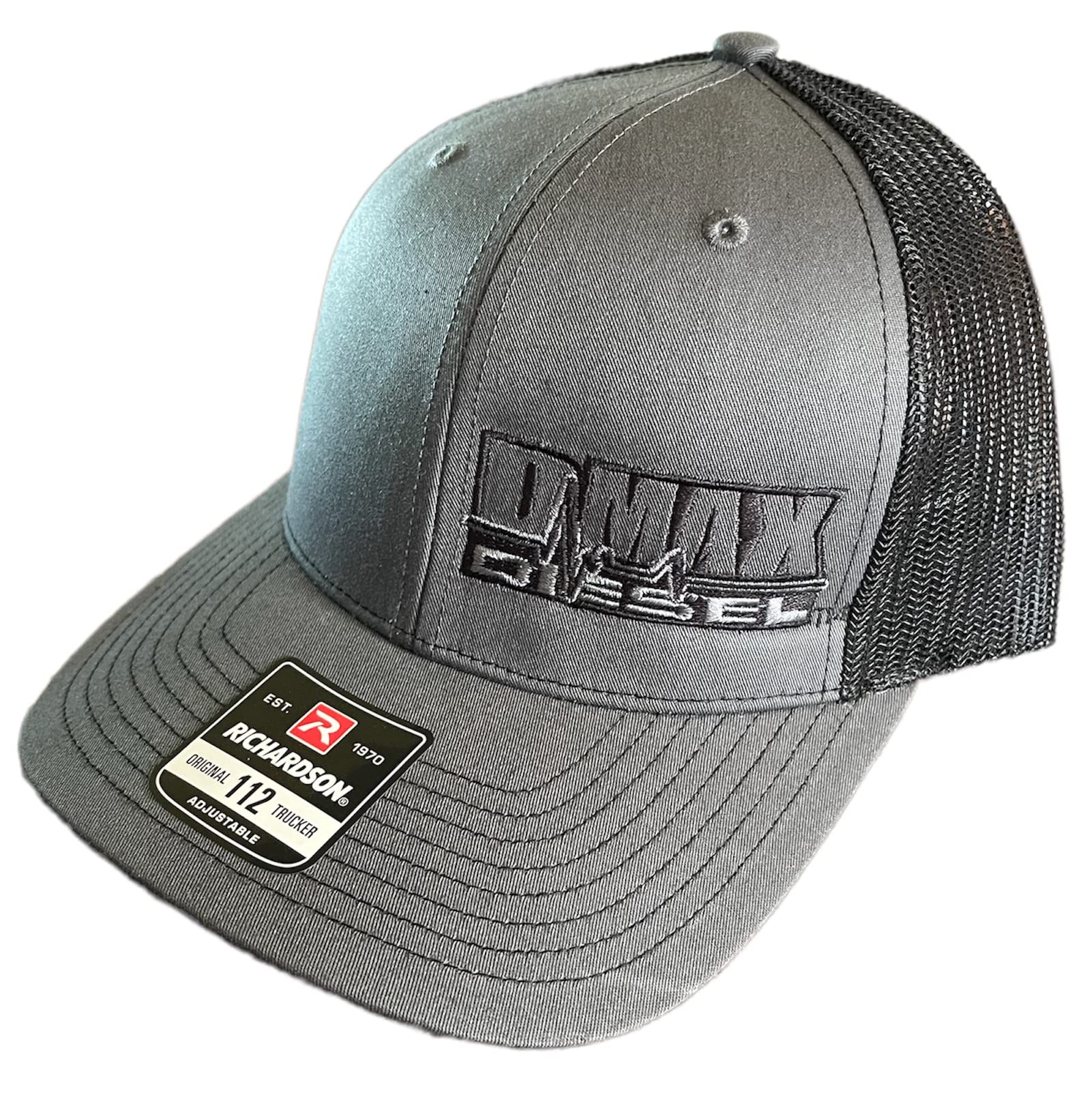 Duramax Richardson Trucker Charcoal hat Black mesh snap Back Dmax Cap