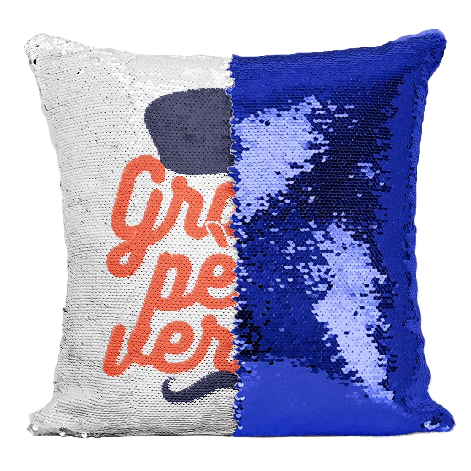 Coussin paillettes bleu Grand Père Vin pour animer vos soirées apéro en famille