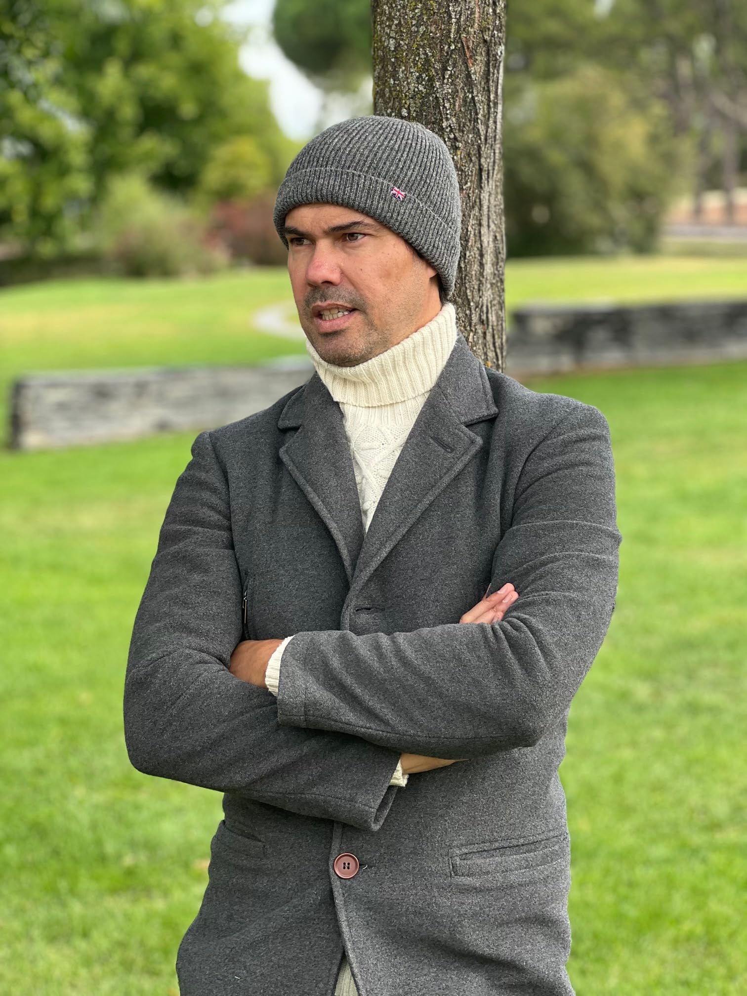 Patriia Gorro de lana merino 100 % con bandera británica. Hecho a mano. Gorro de lana para hombre. Gorro de lana para mujer. Gorro de punto